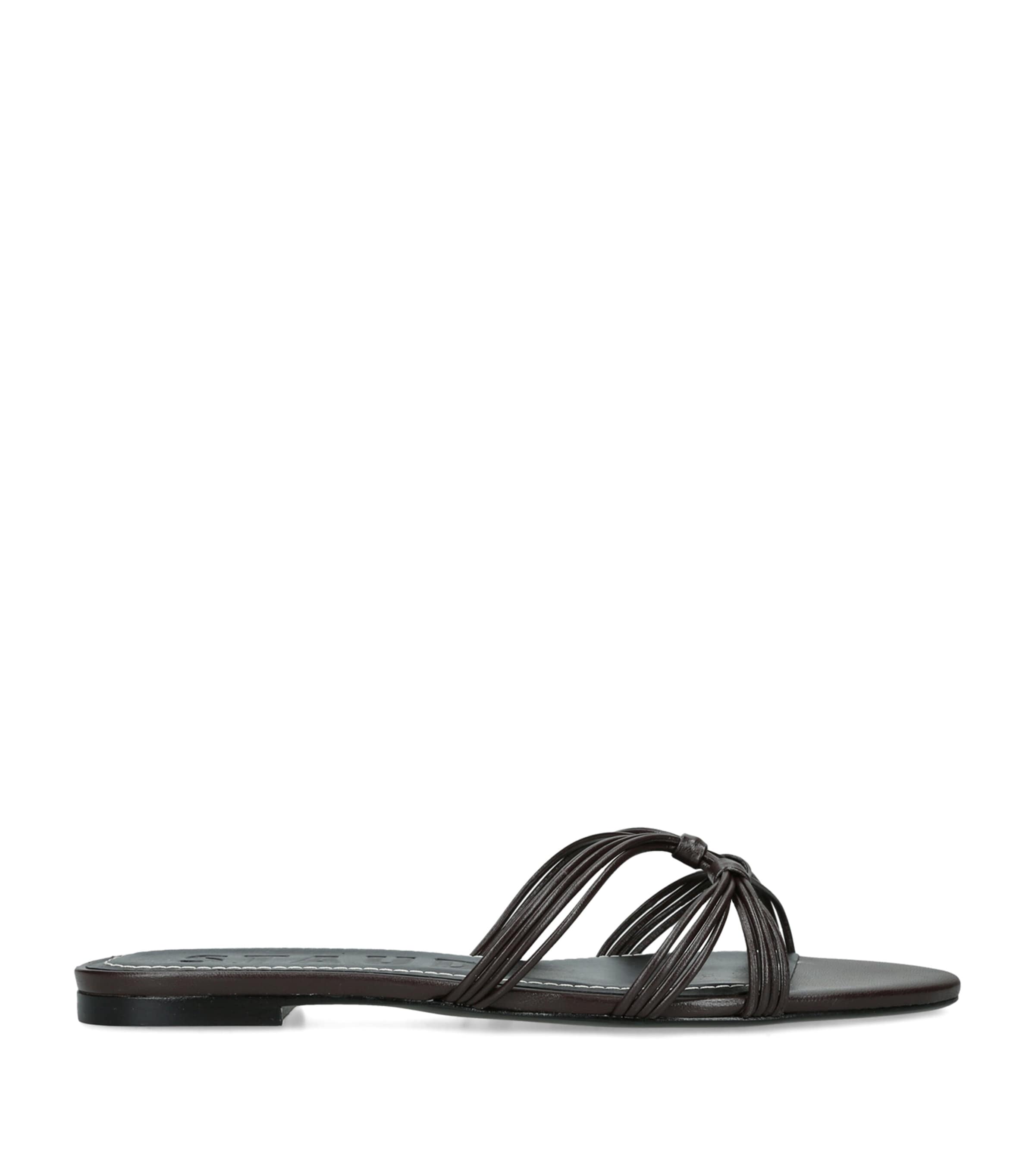 STAUD Leather Carrie Sandals Brown