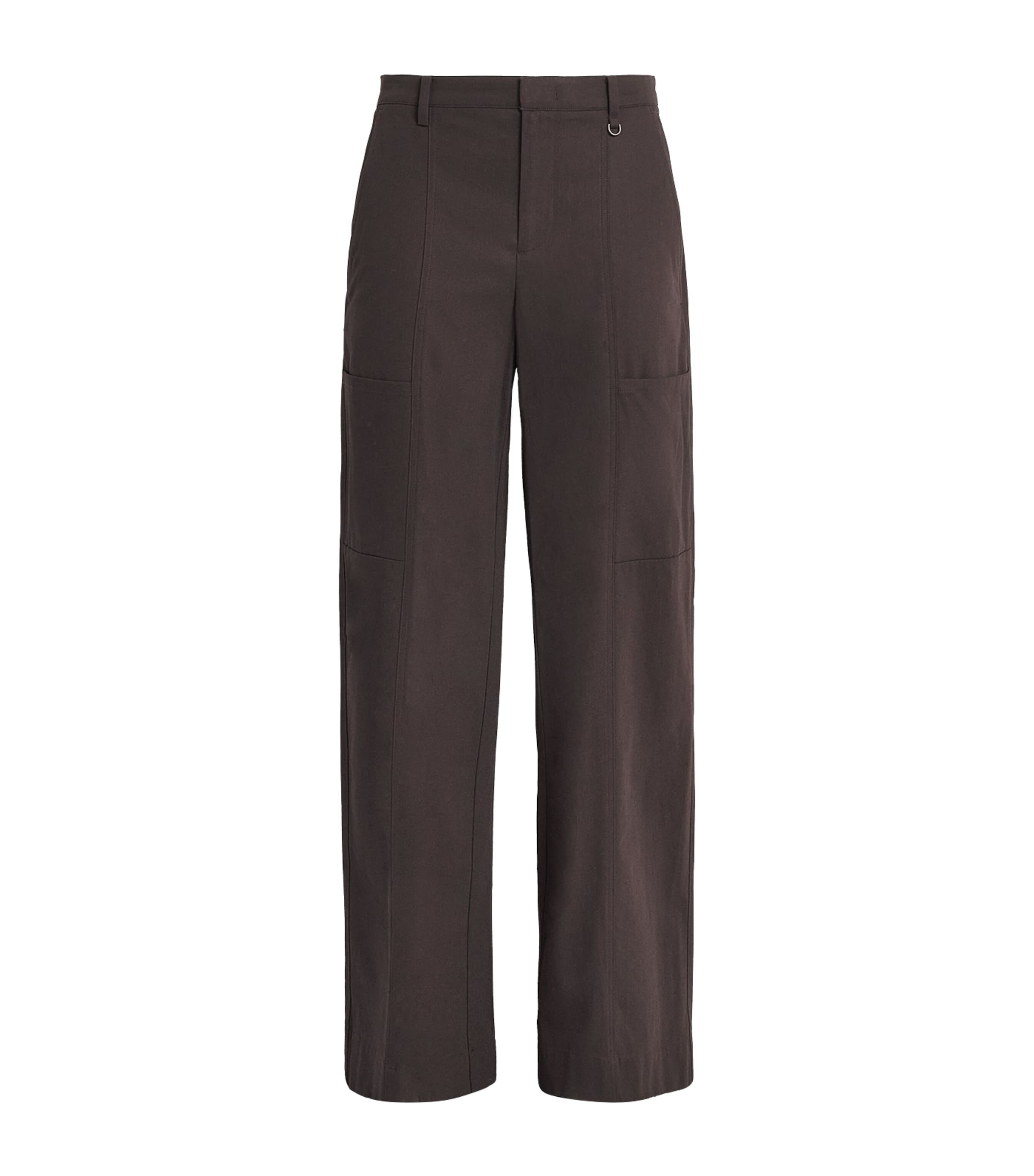 Vince Womens Stretch-Cotton Panelled Trousers Iron