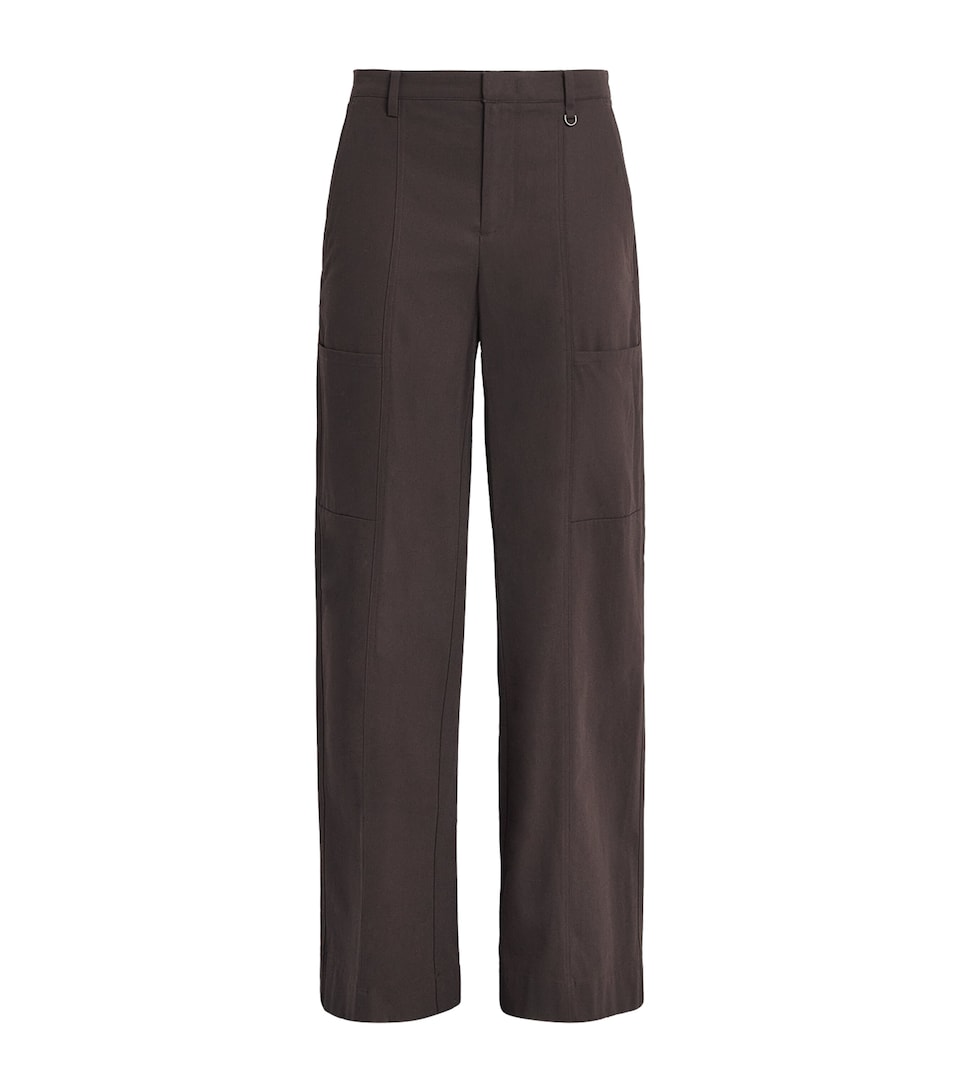 Vince Womens Stretch-Cotton Panelled Trousers Iron