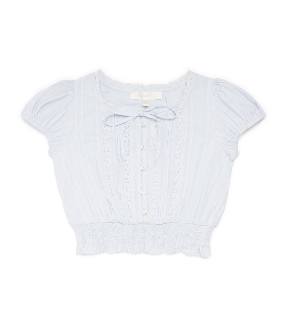 LoveShackFancy Cotton Shoreline Top (2-6 Years) Blufcblue Finch