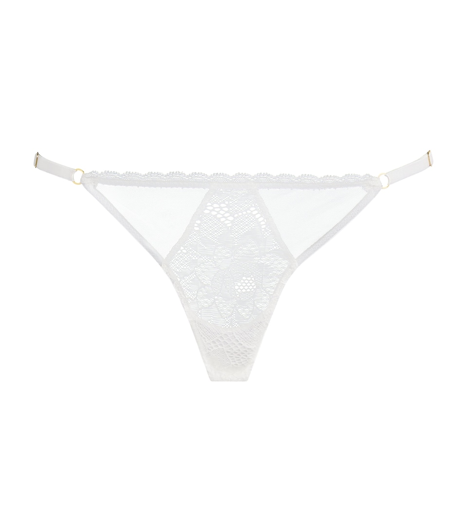 Kiki de Montparnasse Womens Lace Dahlia Thong Ivory