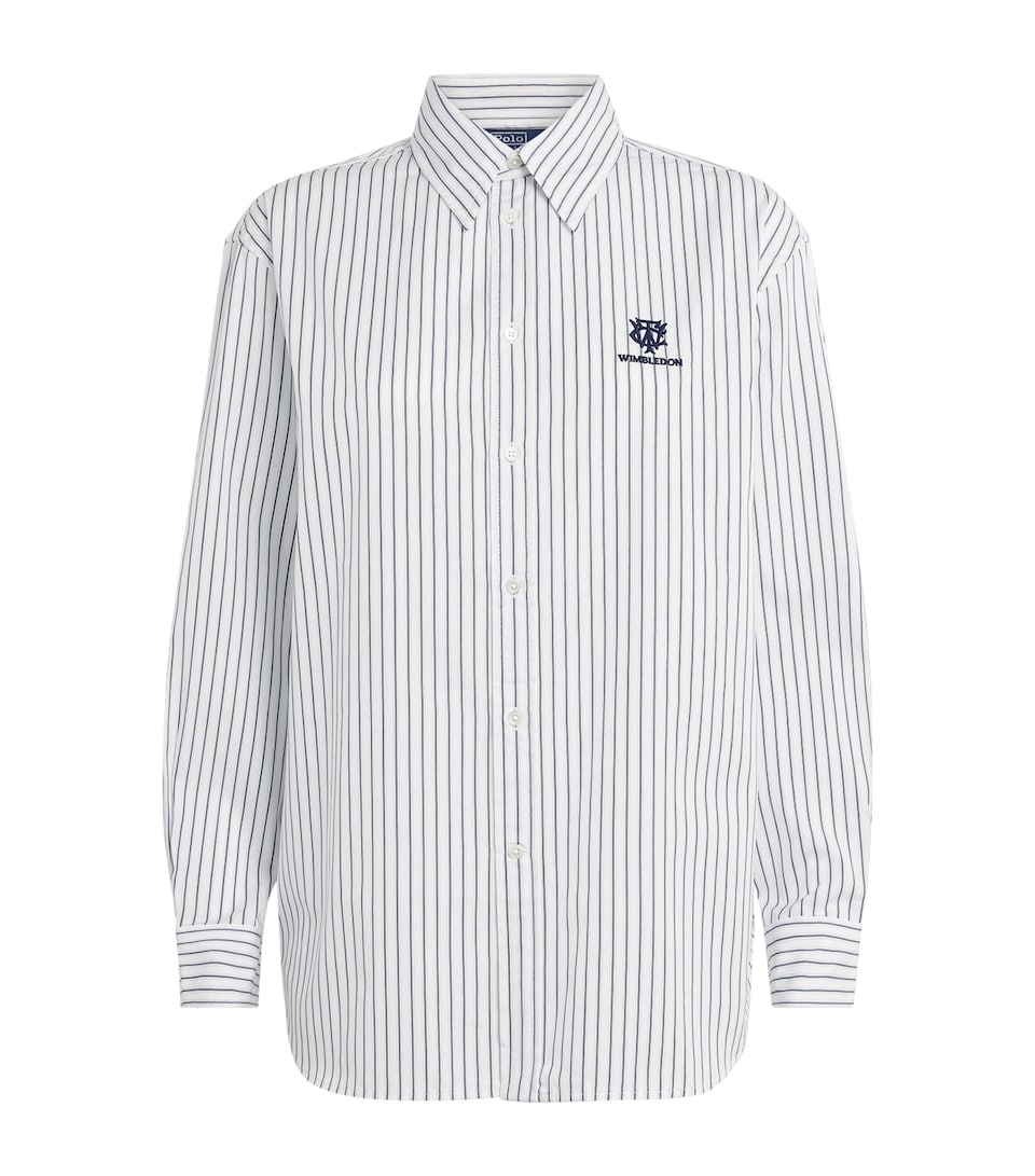 Polo Ralph Lauren Womens x Wimbledon Stripe Shirt Wht/ofc Blu/ref Nvy