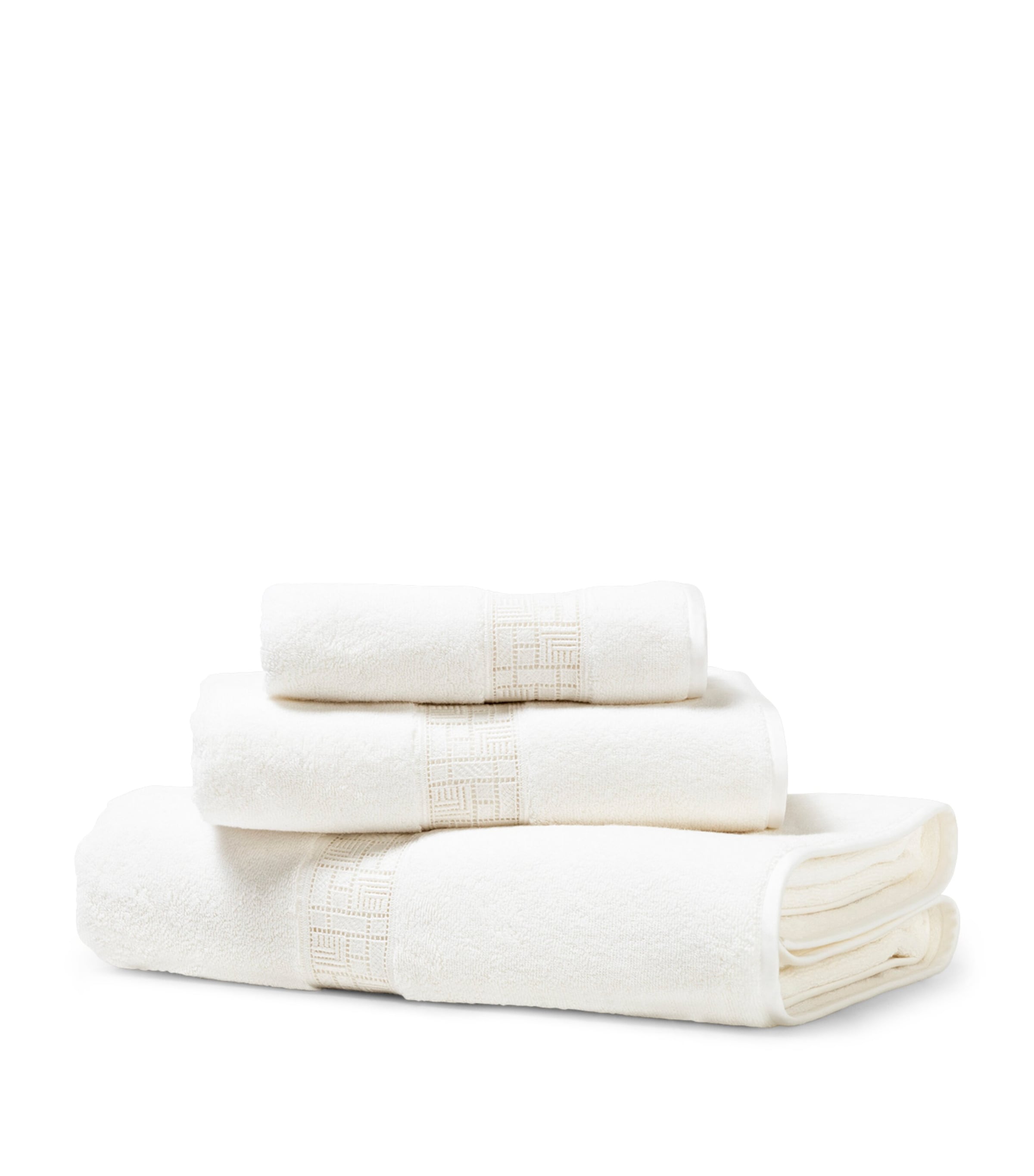 Frette Maze Lace Bath Sheet Milk