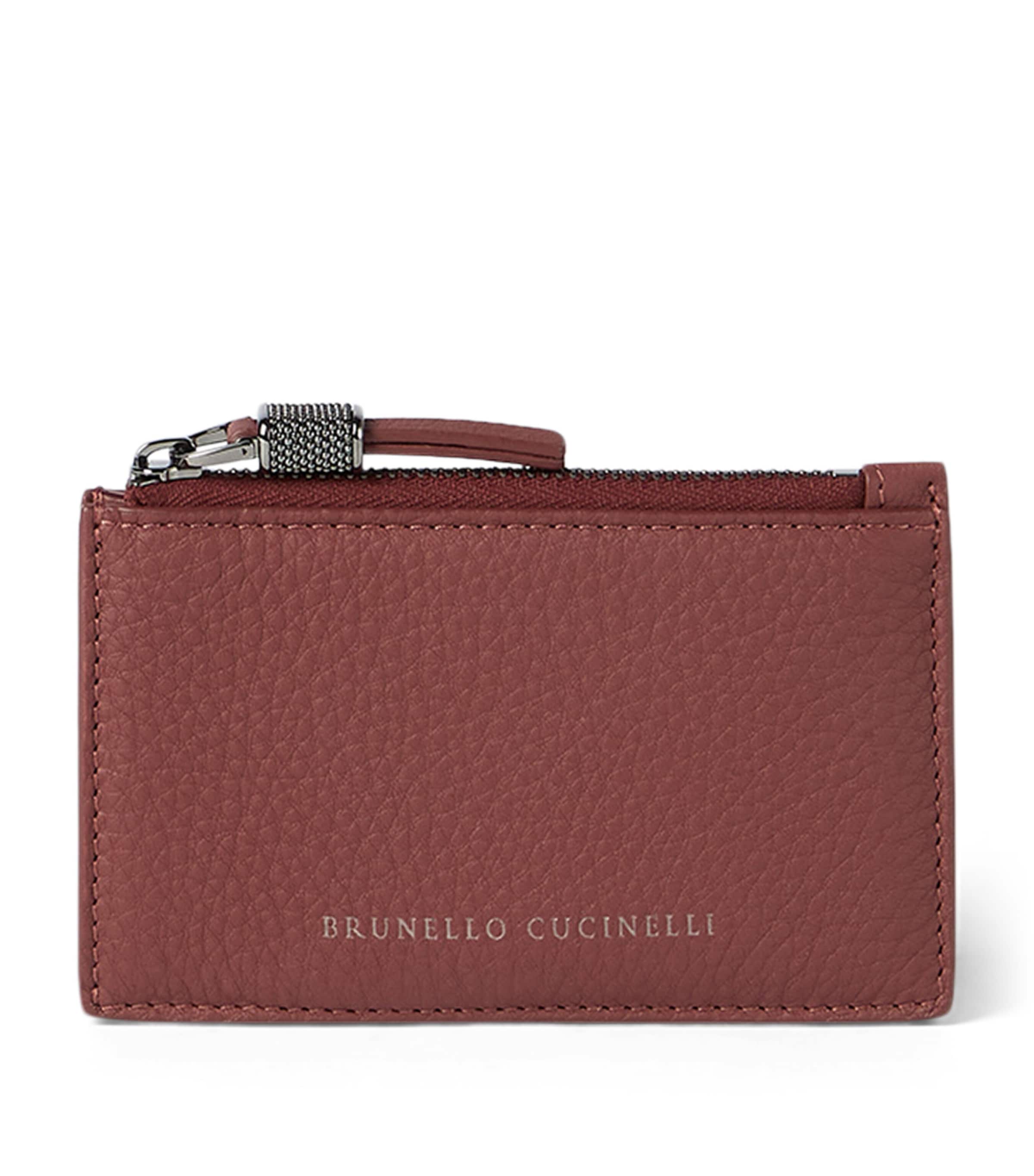Brunello Cucinelli Leather Zipped Card Holder