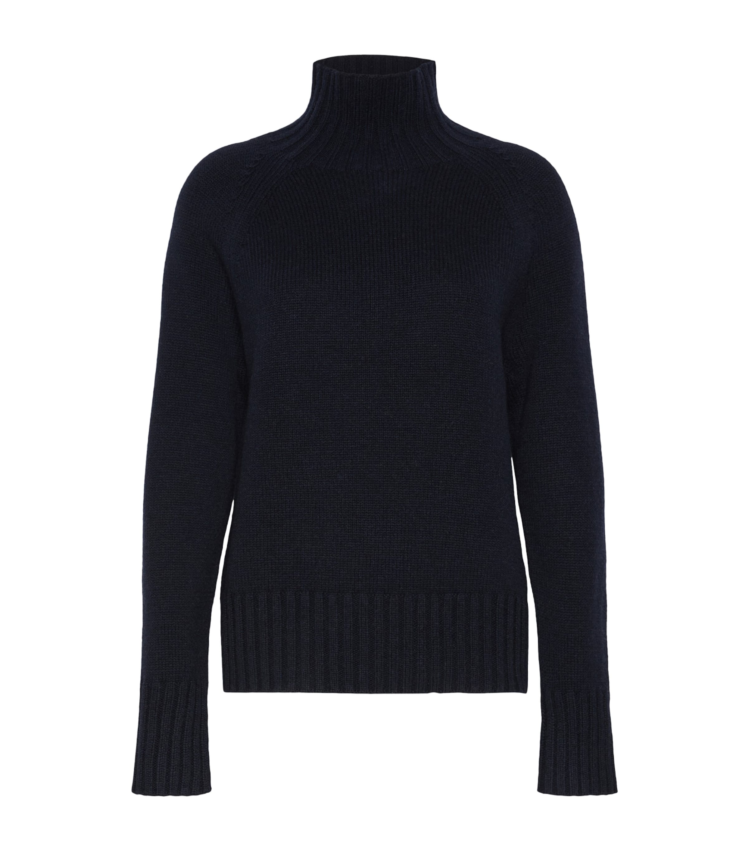 Max Mara Womens Wool-Cashmere High-Neck Sweater Ultramarine