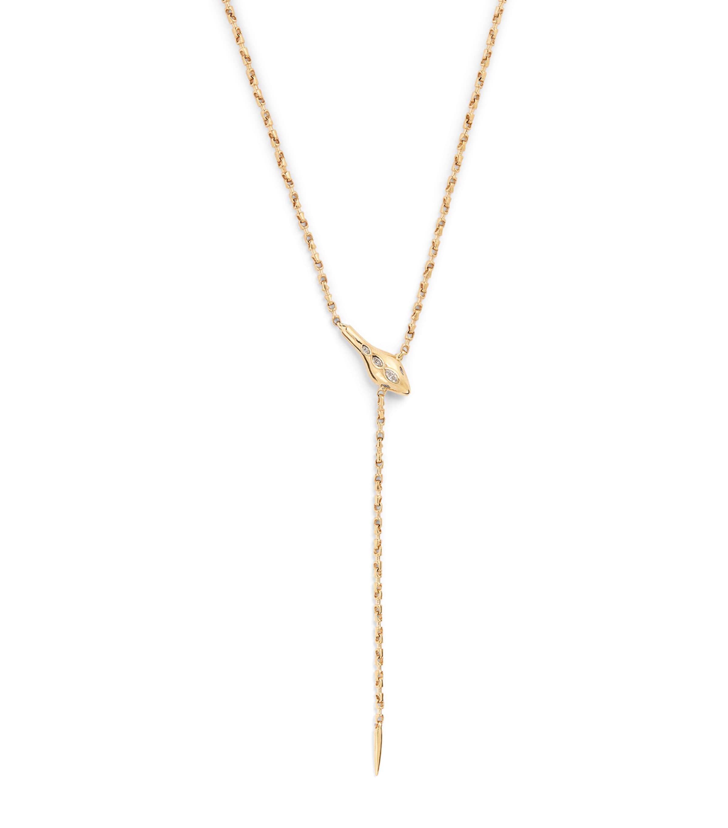 Jacquie Aiche Yellow Gold and Diamond Snake Necklace Yellow Gold