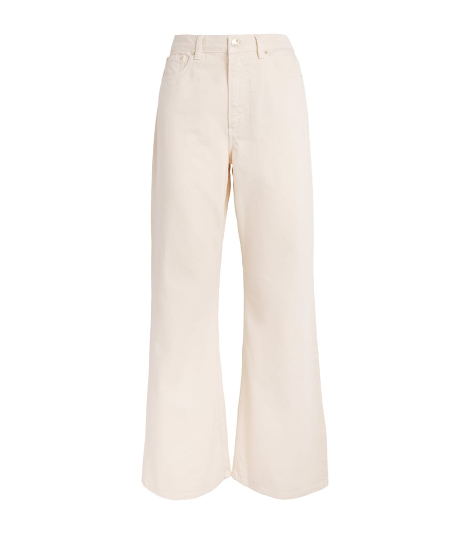 Claudie Pierlot Womens High-Rise Flared Jeans Light Beige Denim