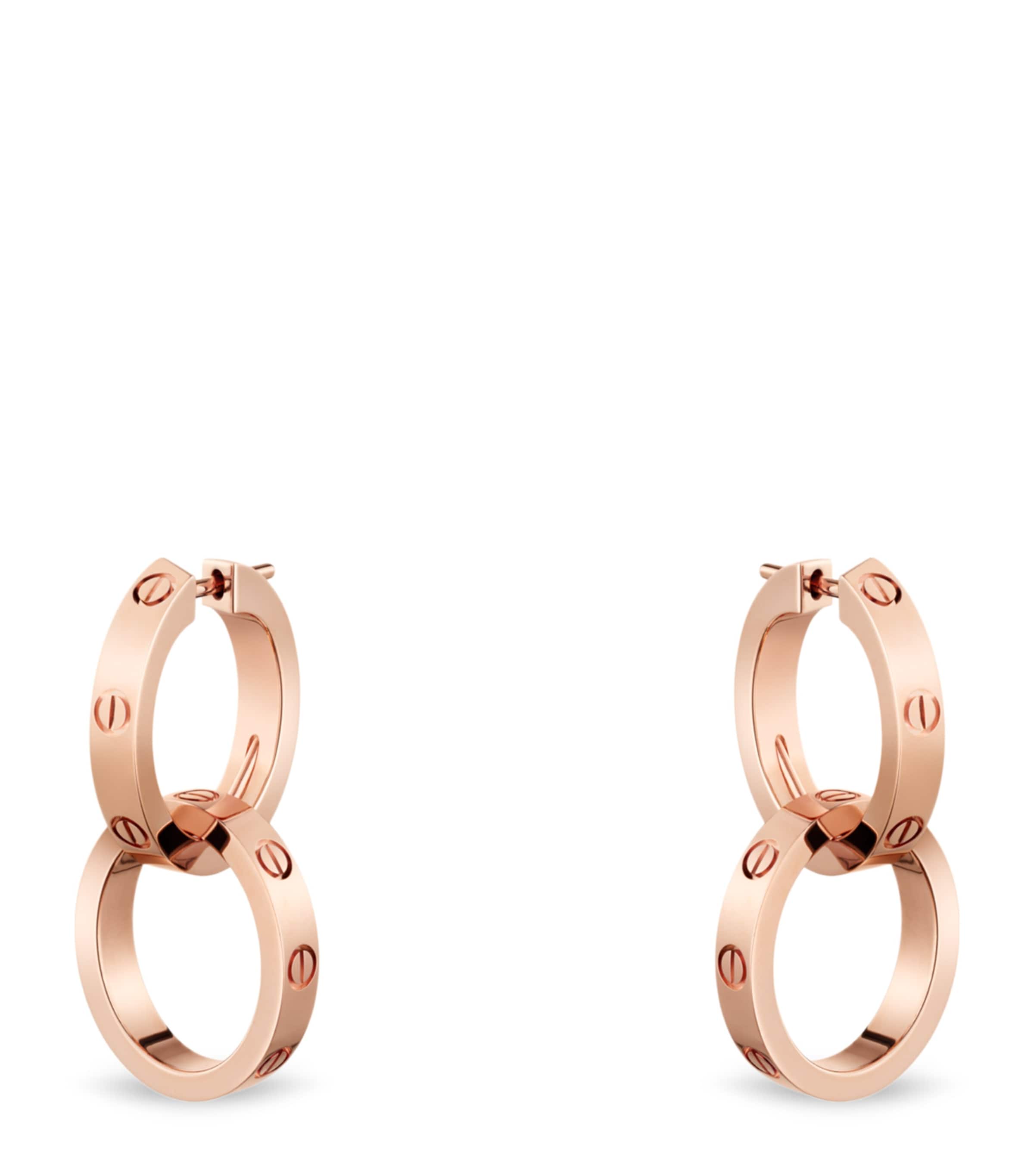 Rose Gold LOVE Double Hoop Earrings