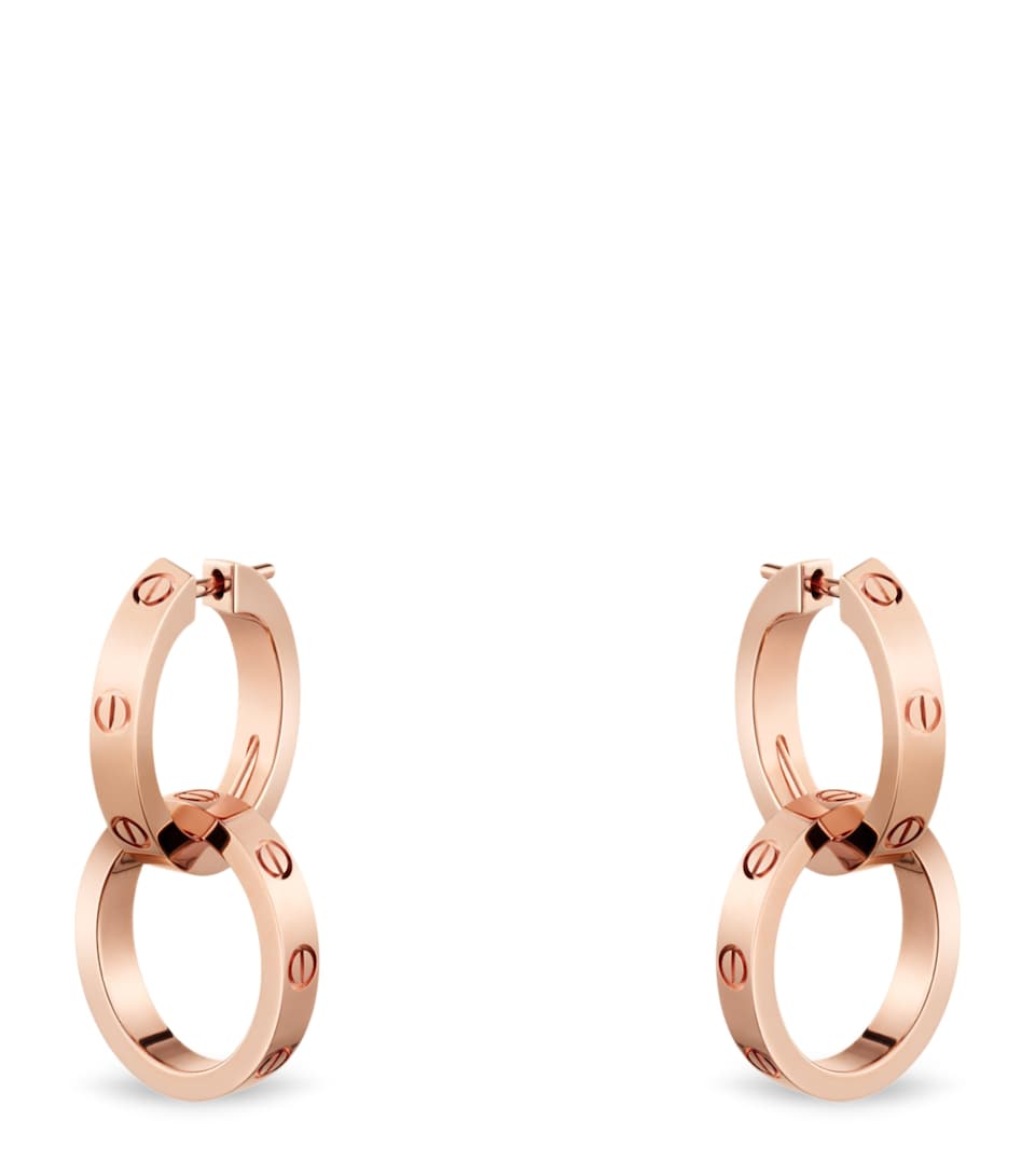Rose Gold LOVE Double Hoop Earrings