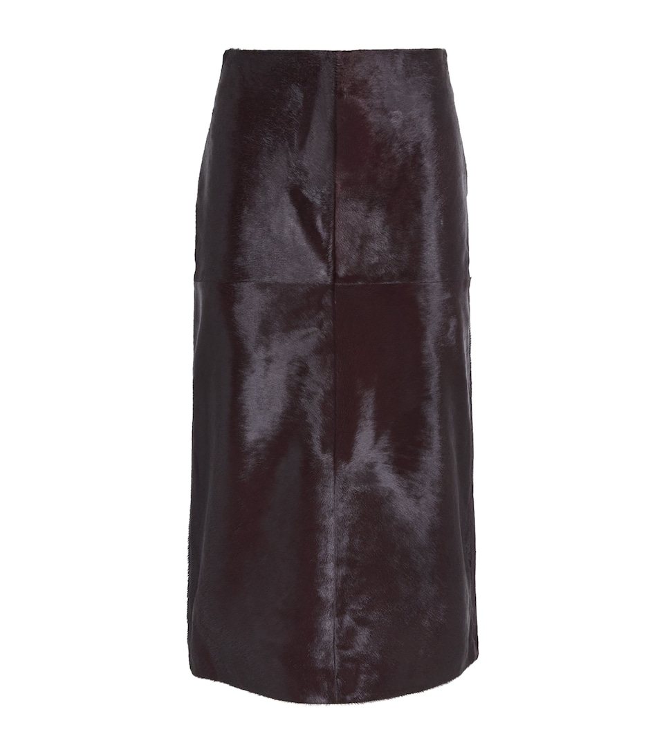 Simkhai Womens Calf Hair Tobiana Midi Skirt Fig