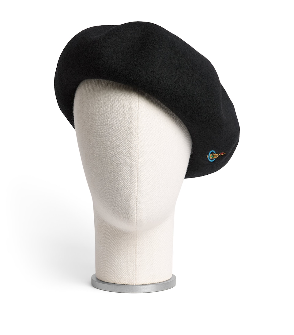 Vivienne Westwood Wool Embroidered Beret Black
