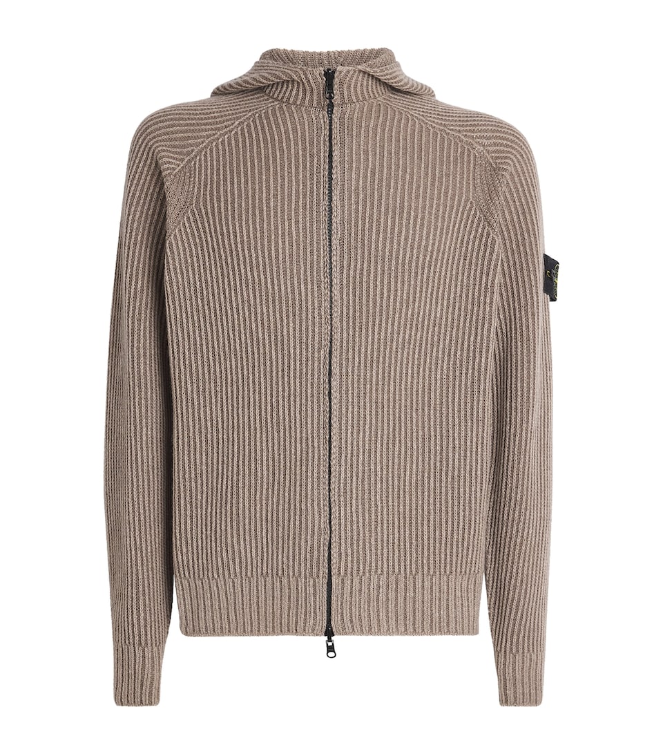Stone Island Mens Cashmere-Wool Reversible Hoodie