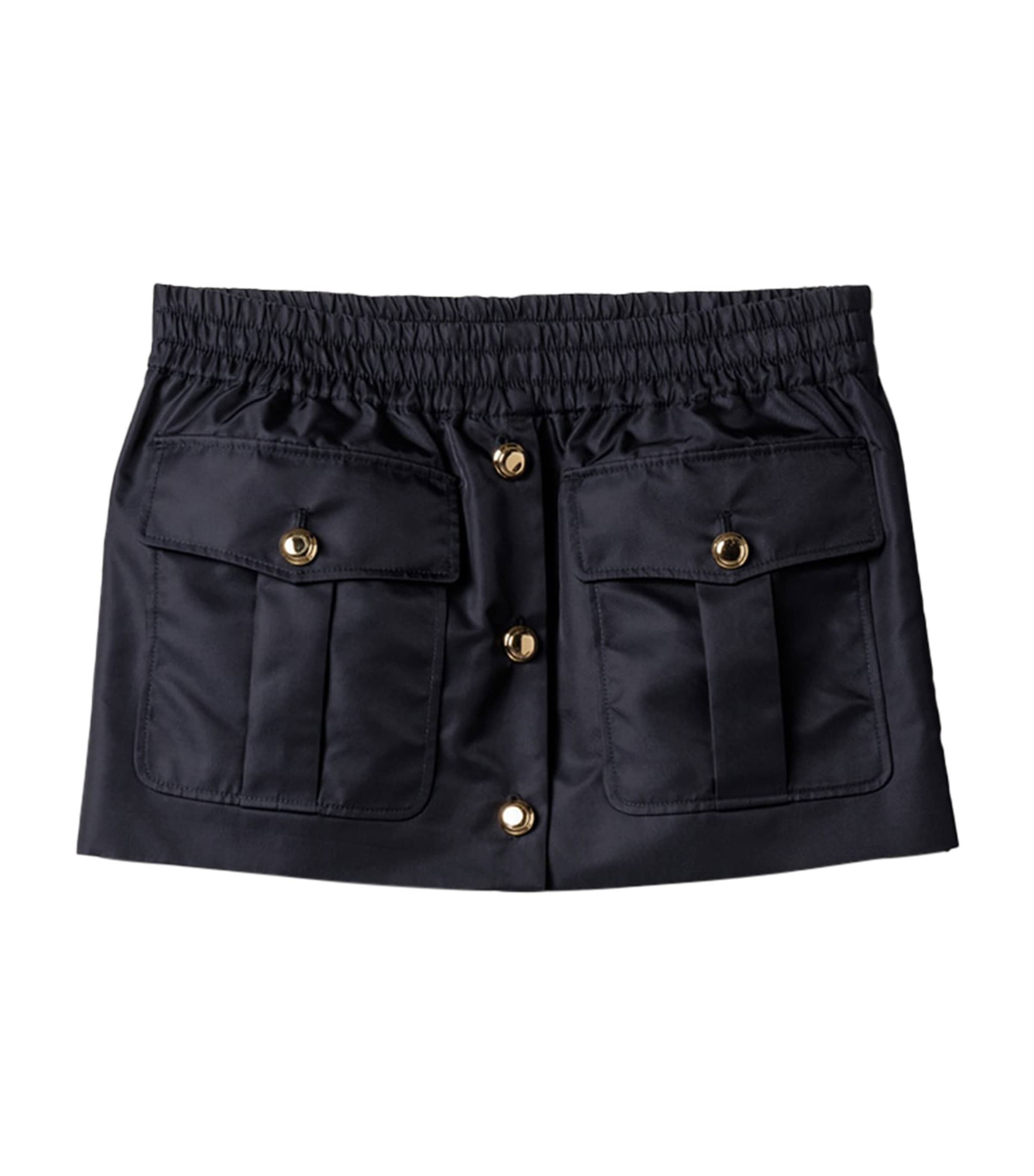 Miu Miu Womens Technical Buttoned Mini Skirt