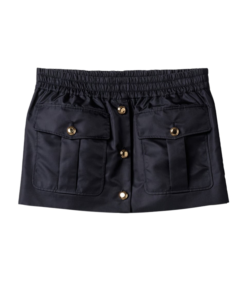 Miu Miu Womens Technical Buttoned Mini Skirt