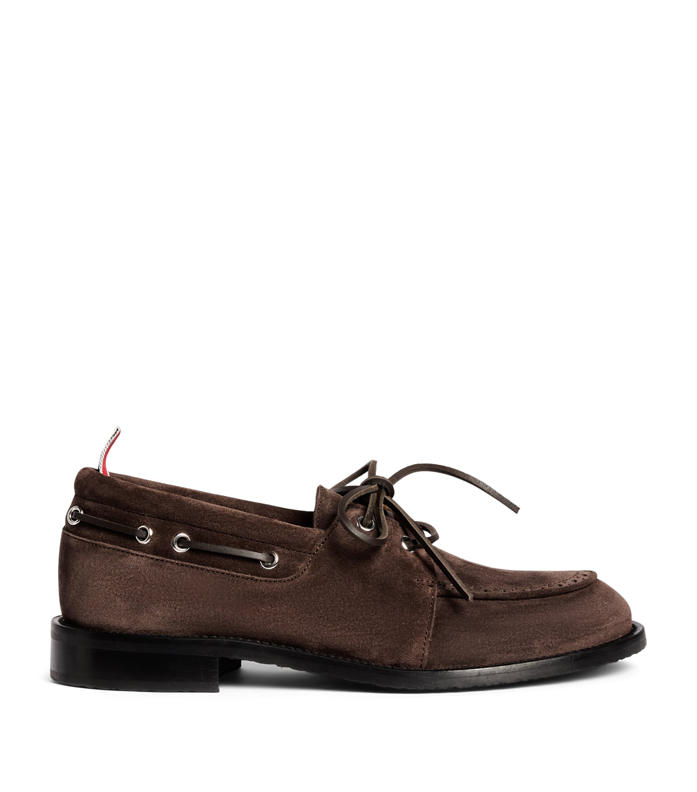 Thom Browne Suede Boat Shoes Dark Brown