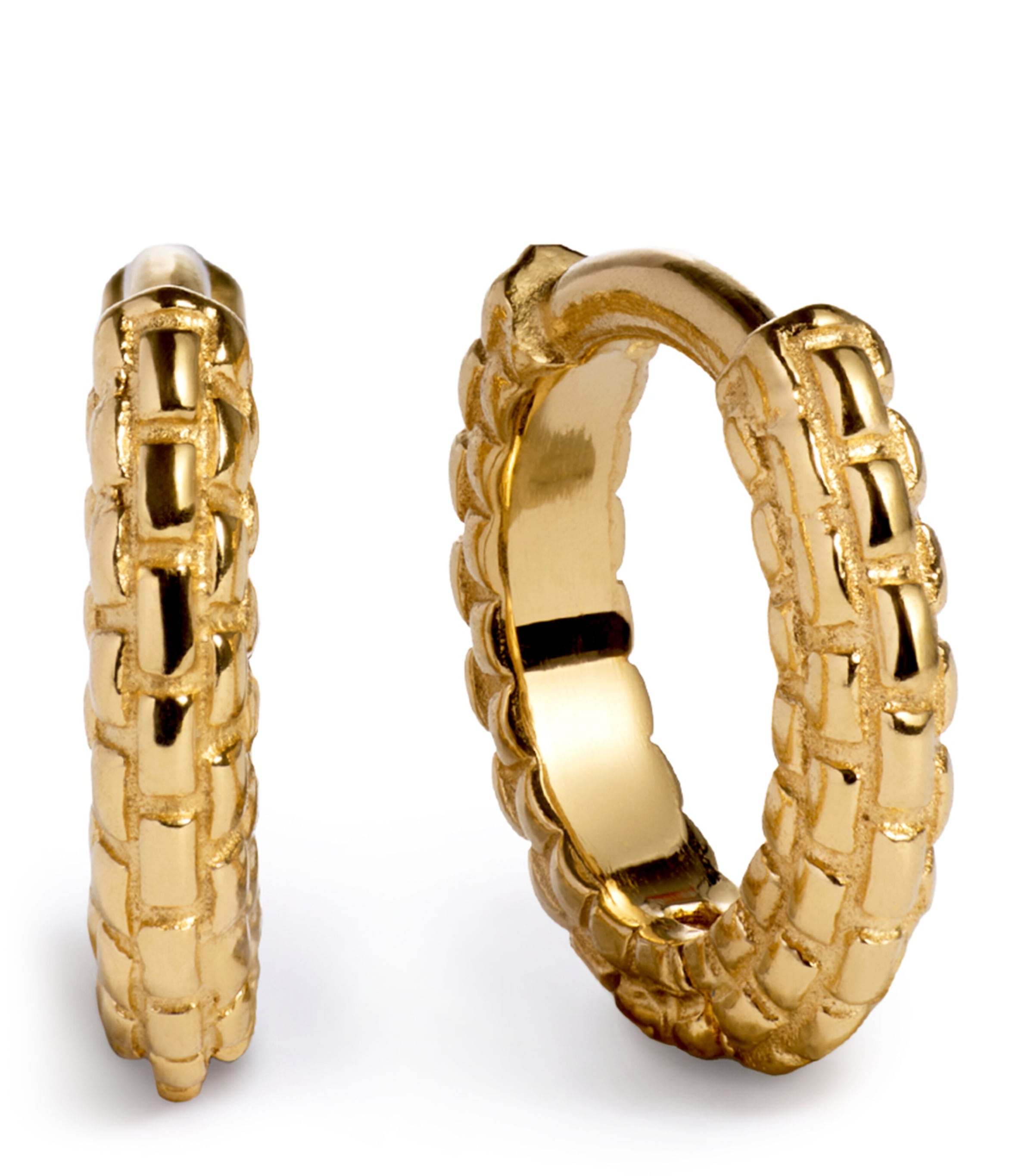 Monica Vinader Mini Gold Vermeil Heirloom Huggie Earrings Gold