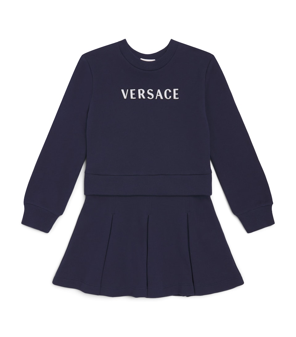 Versace Kids Cotton Logo Dress (4-14 Years)