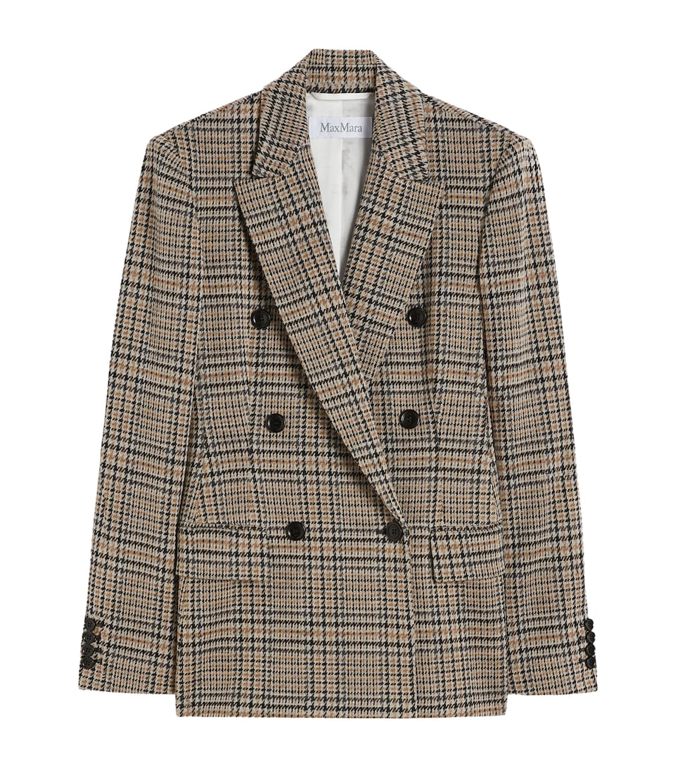 Wool-Cotton Check Blazer