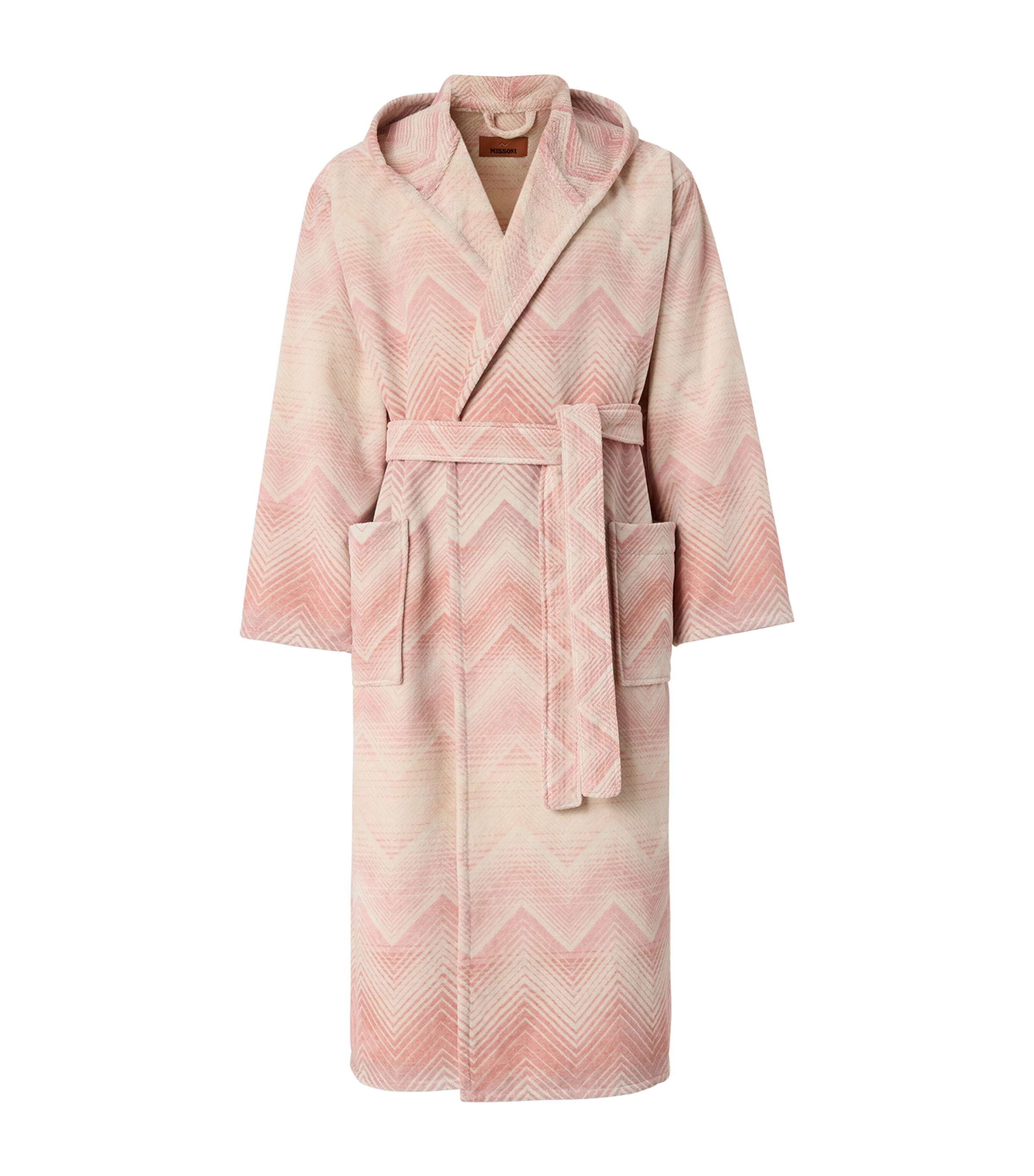 Missoni Home Cotton Medium Marea Bathrobe Pink/white