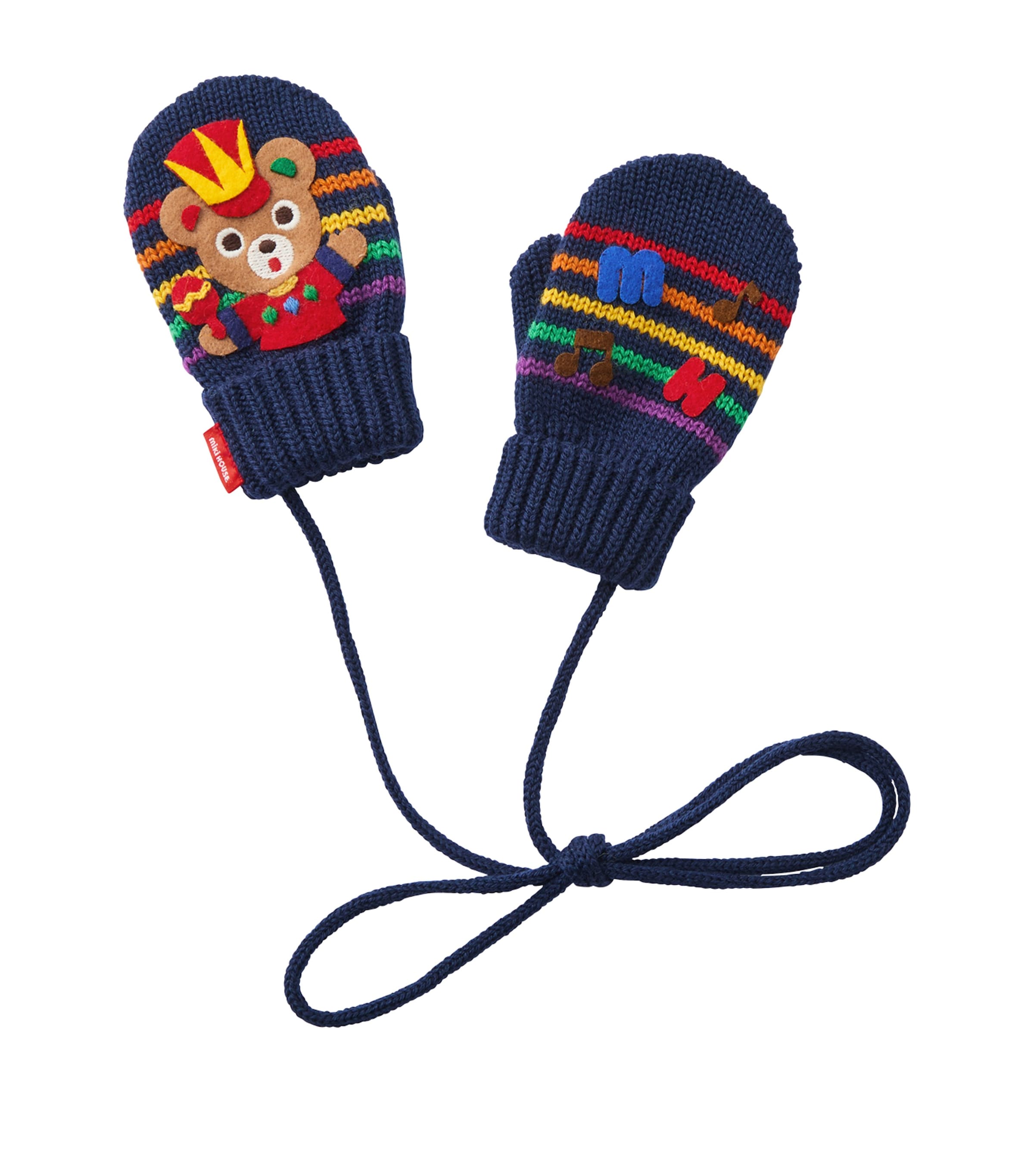 Miki House Wool-Blend Bear Mittens