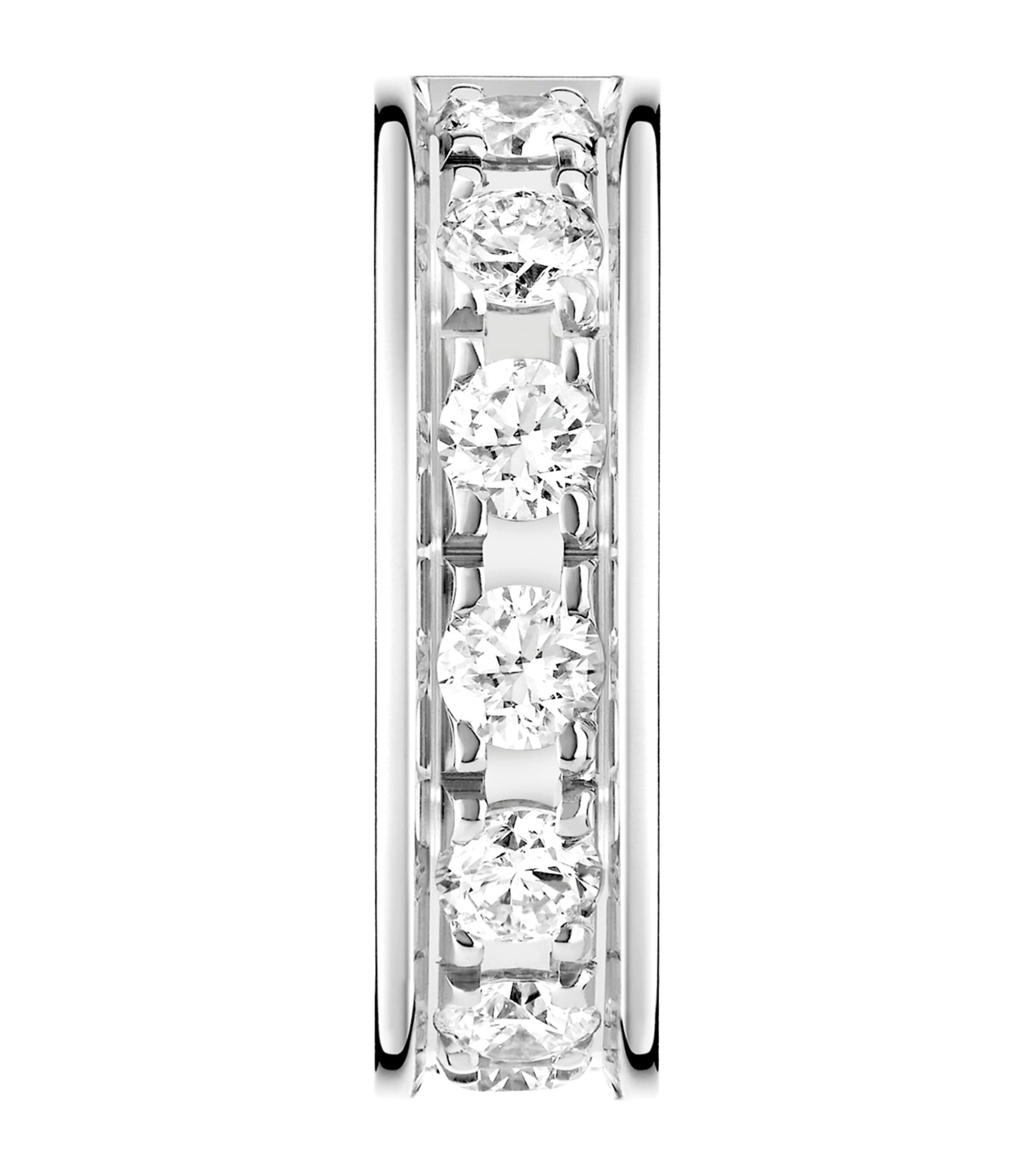 White Gold and Diamond Quatre Radiant Single Clip Earring