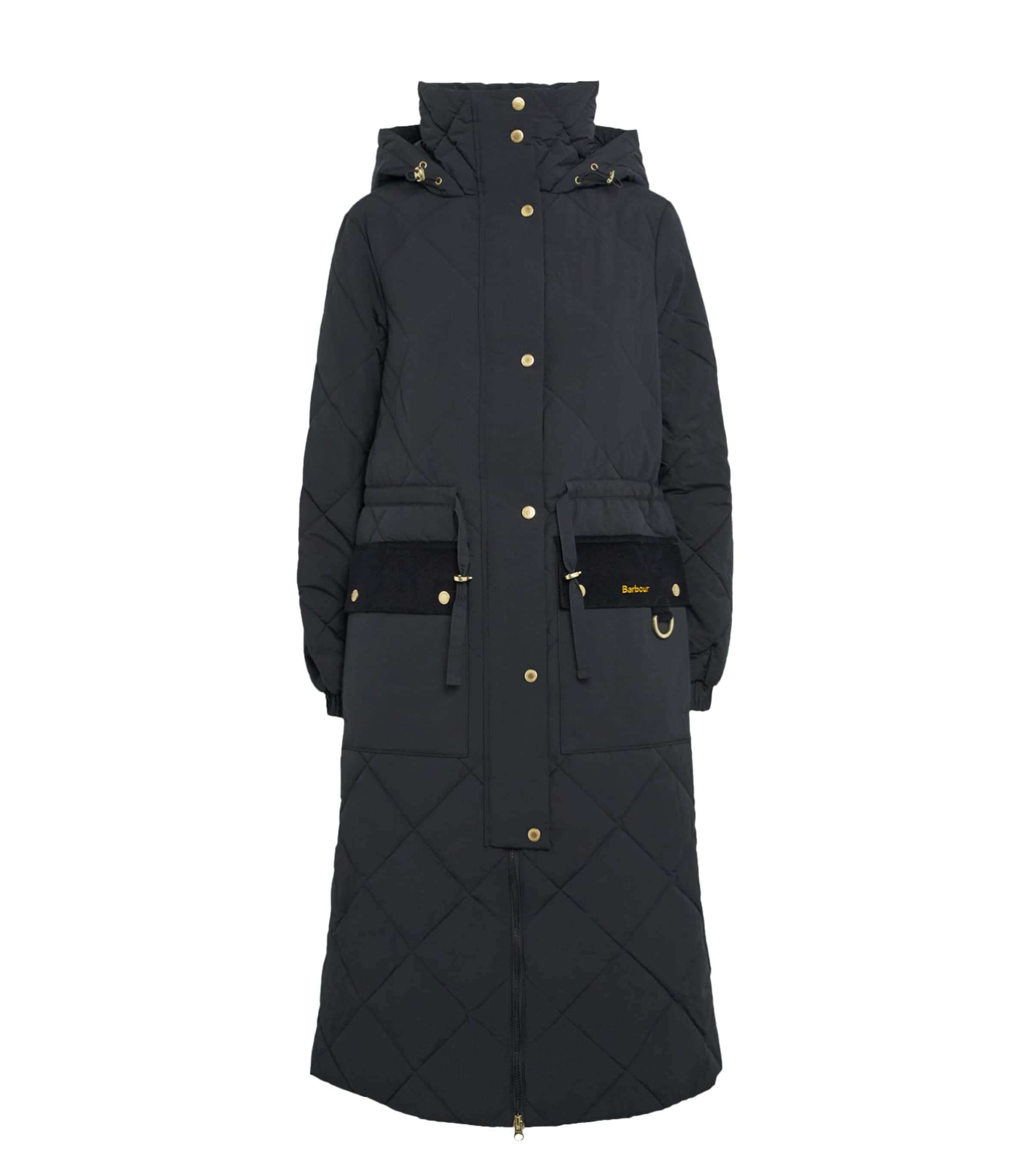 Barbour Womens Alverstone Longline Puffer Jacket Black/ancient