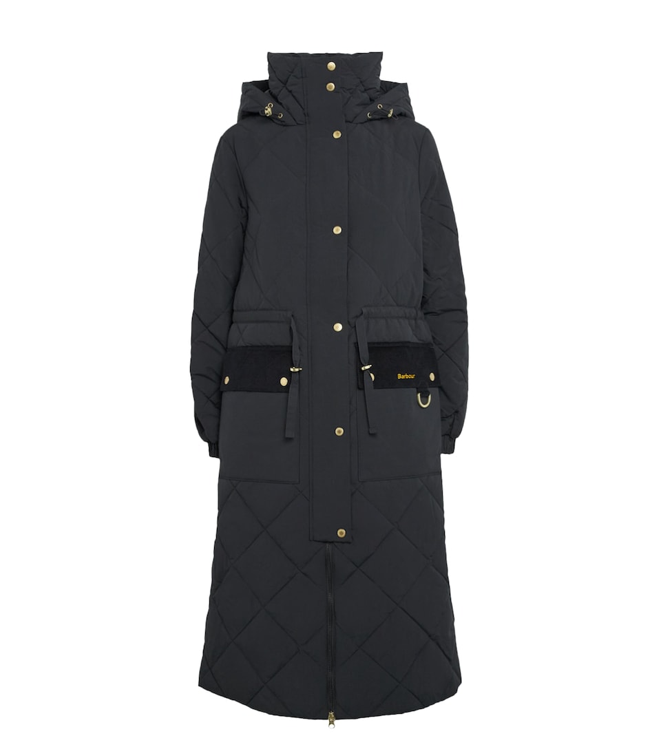 Barbour Womens Alverstone Longline Puffer Jacket Black/ancient