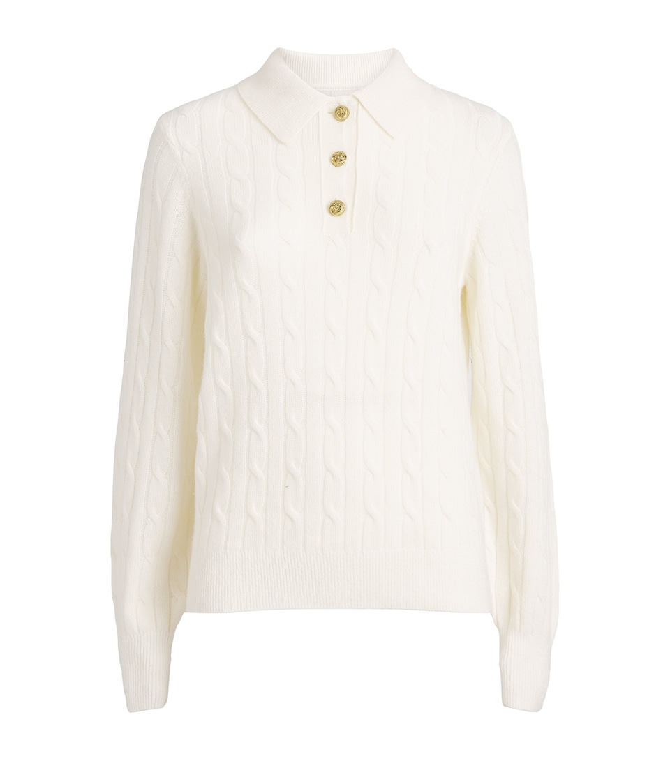 Cable-Knit Evie Polo Sweater