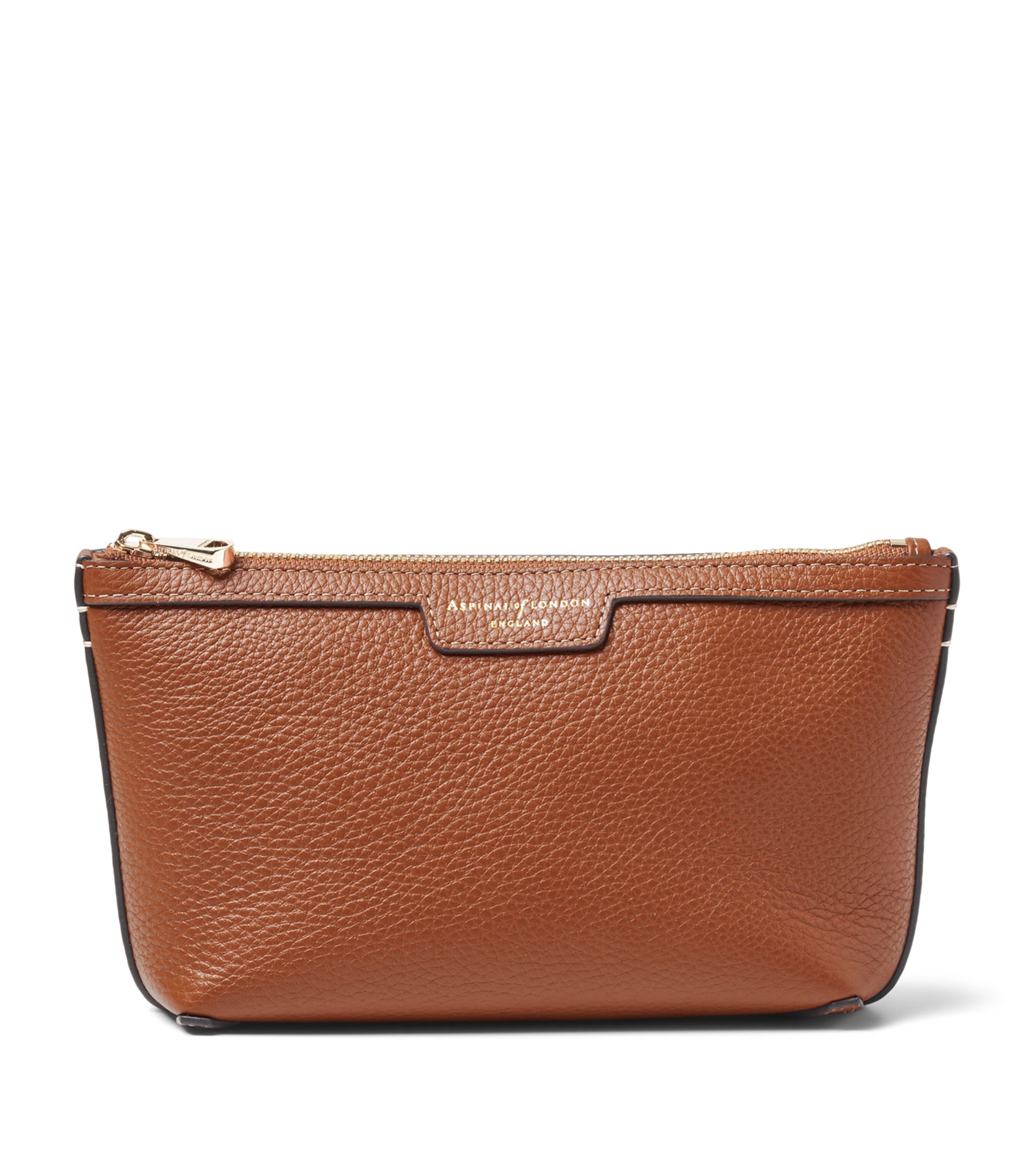 Aspinal Of London Leather Hudson Cosmetics Bag Tan