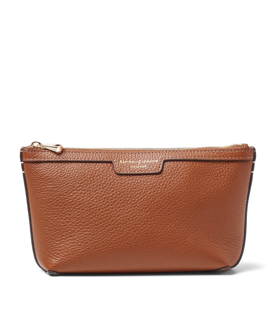 Aspinal Of London Leather Hudson Cosmetics Bag Tan