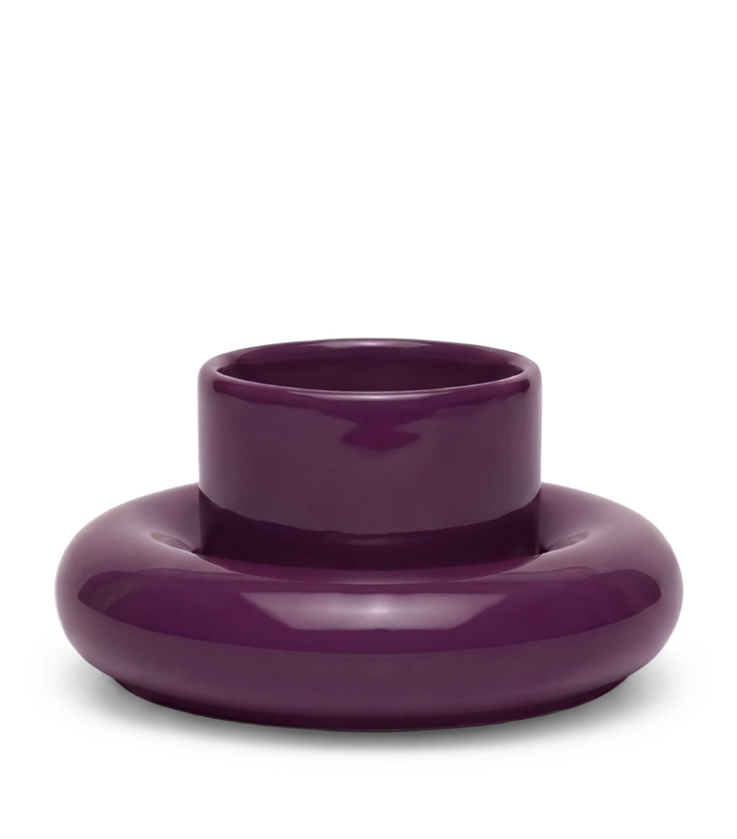 Gustaf Westman Glazed Ceramic Chunky Cup and Saucer Purple