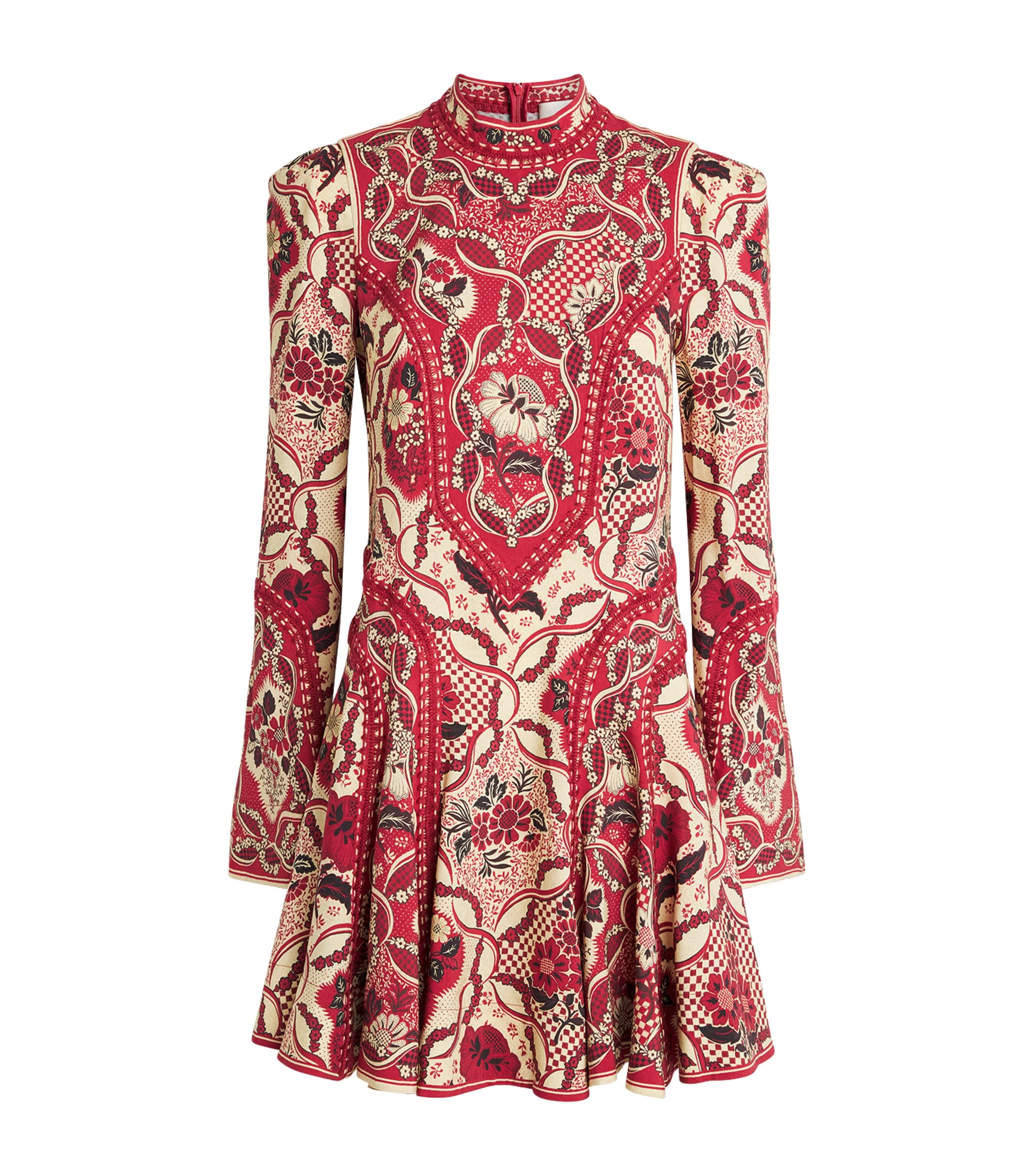 ALEMAIS Womens Appliquéd Kenny Mini Dress Red