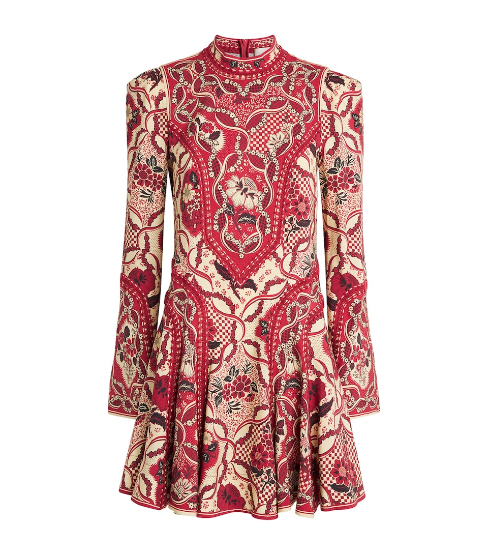 ALEMAIS Womens Appliquéd Kenny Mini Dress Red