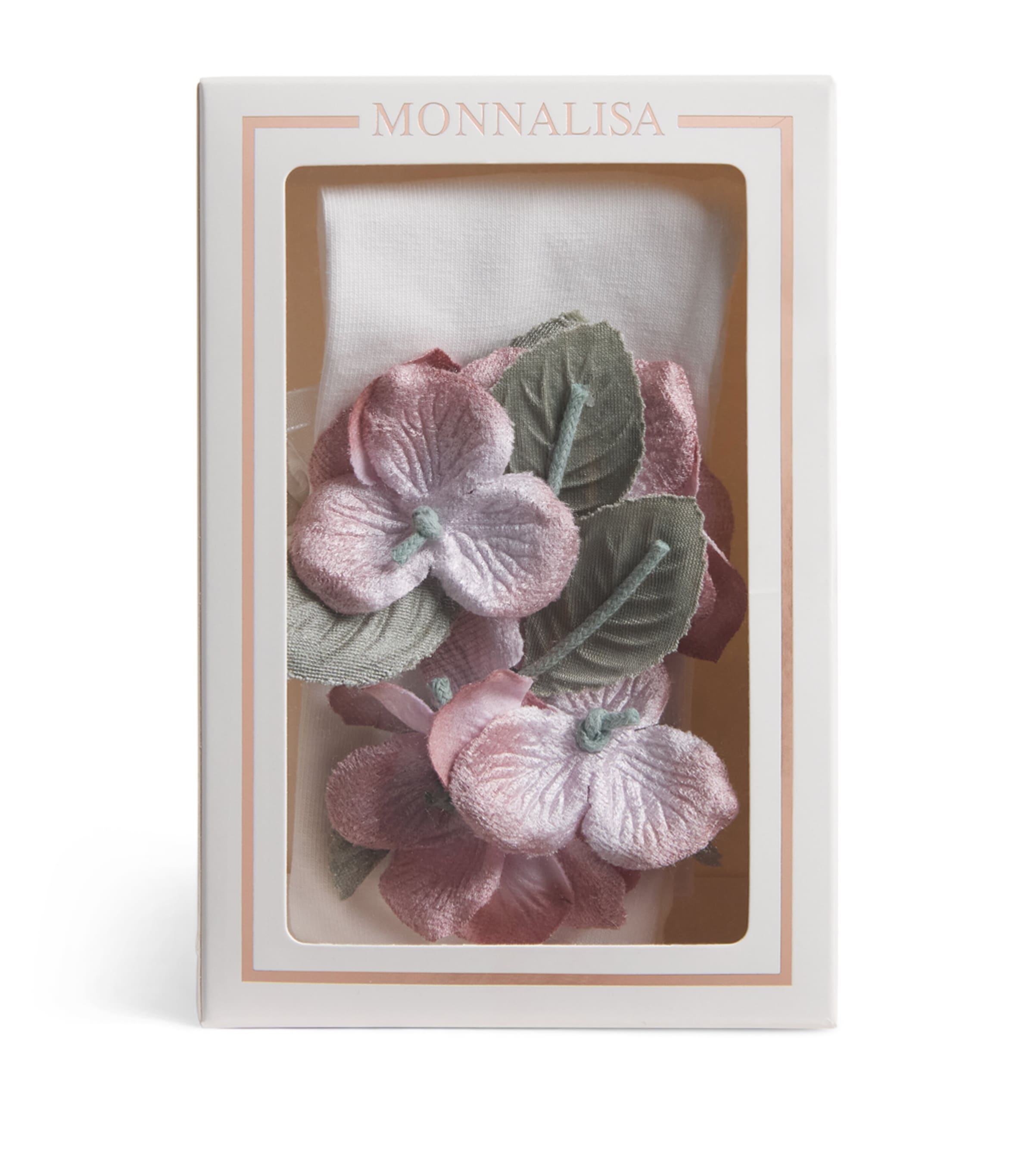 Monnalisa Stretch-Cotton Pansy Headband Panna