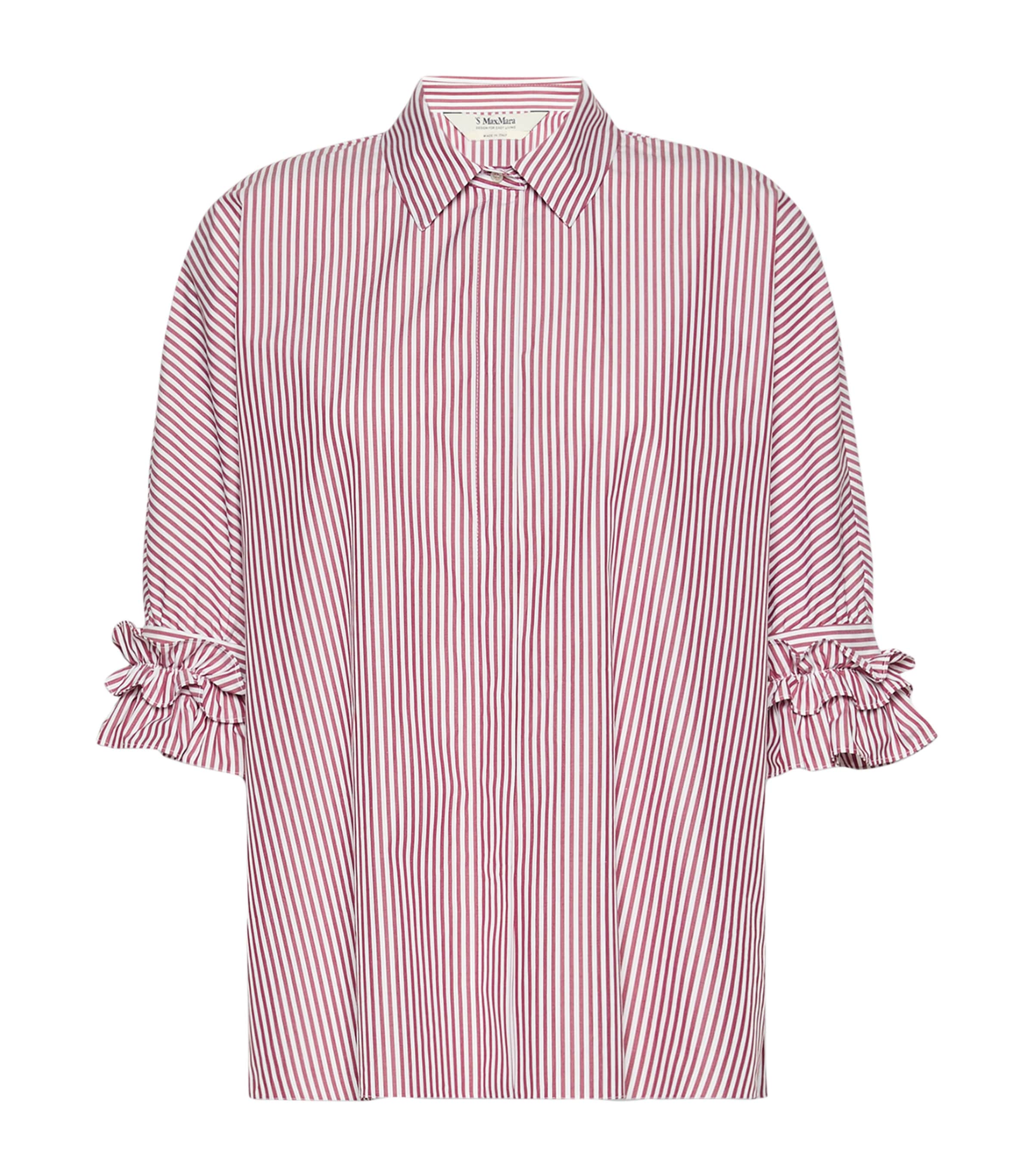 Max Mara Womens Poplin Stripe Shirt Bordeaux