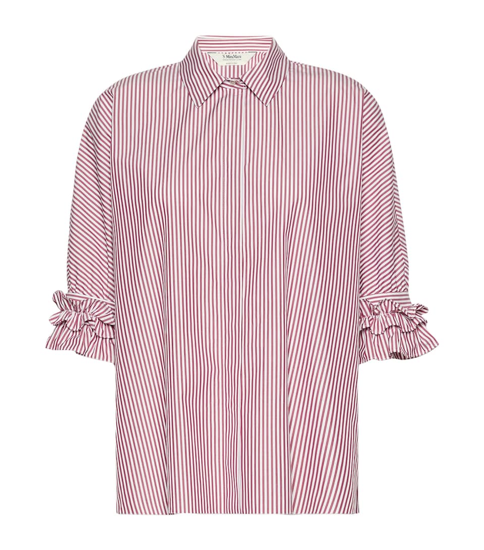 Max Mara Womens Poplin Stripe Shirt Bordeaux