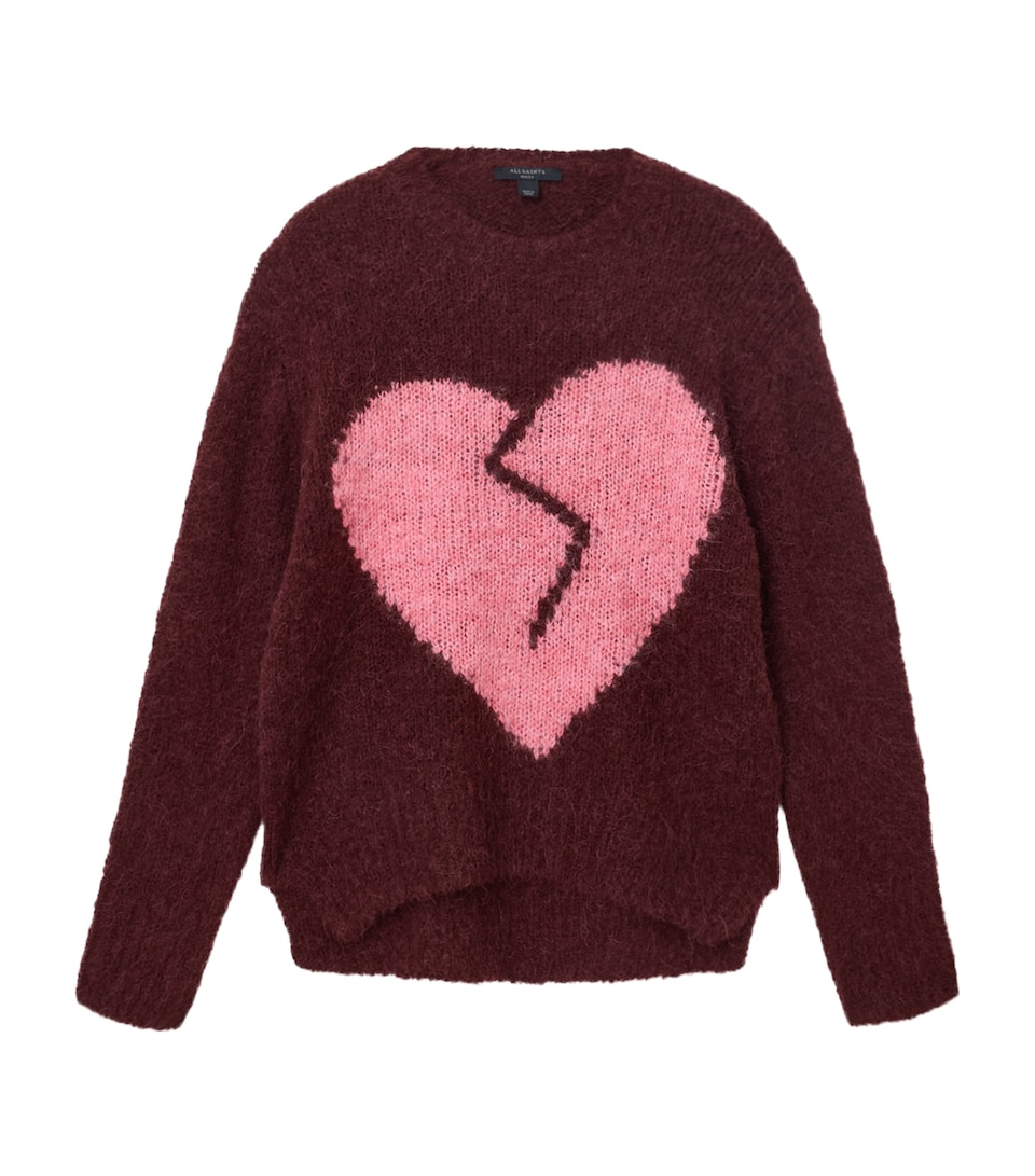 Wool-Blend Luv Heart Crewneck Sweater