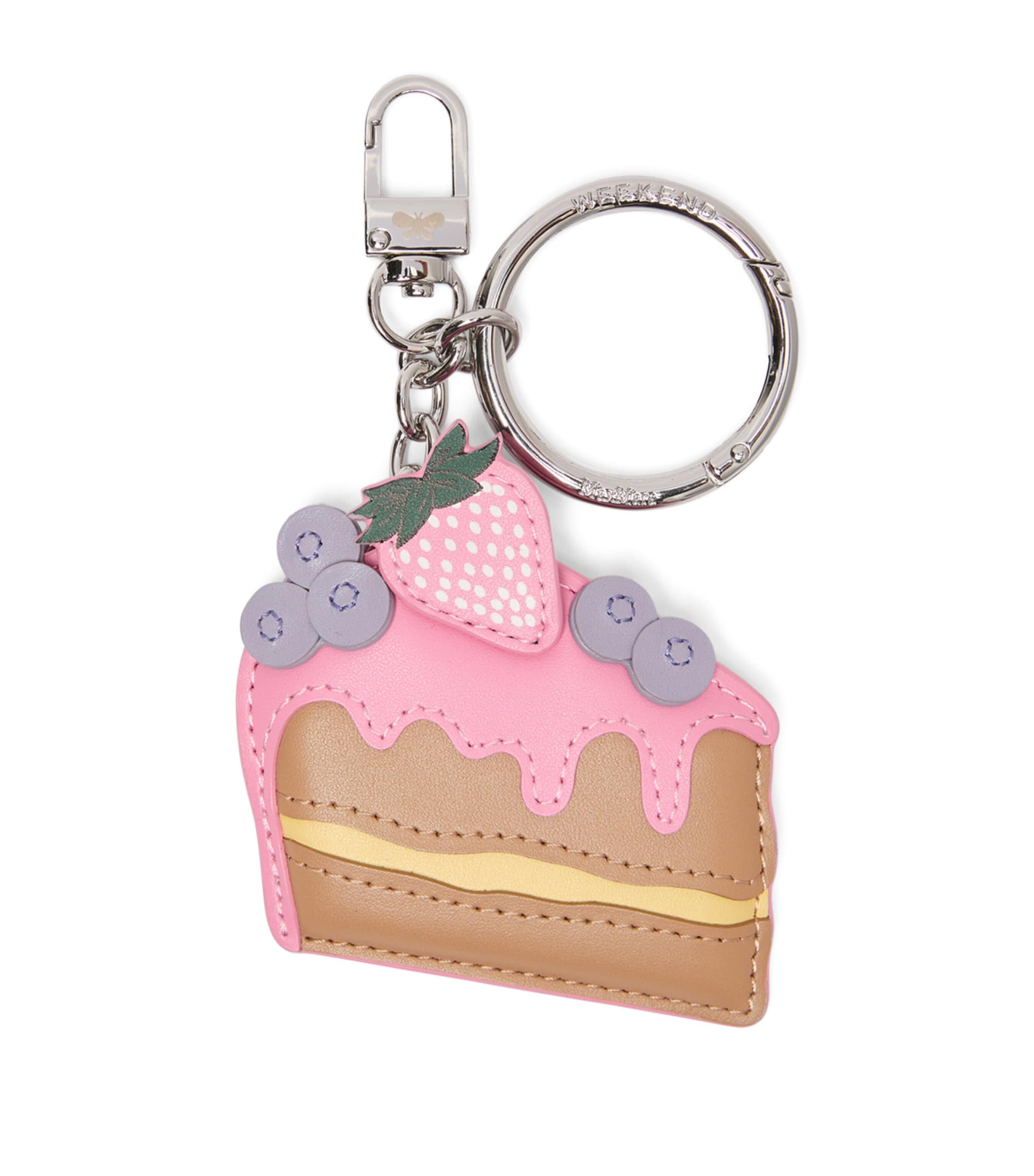Weekend Max Mara Leather Cake Keyring Pink
