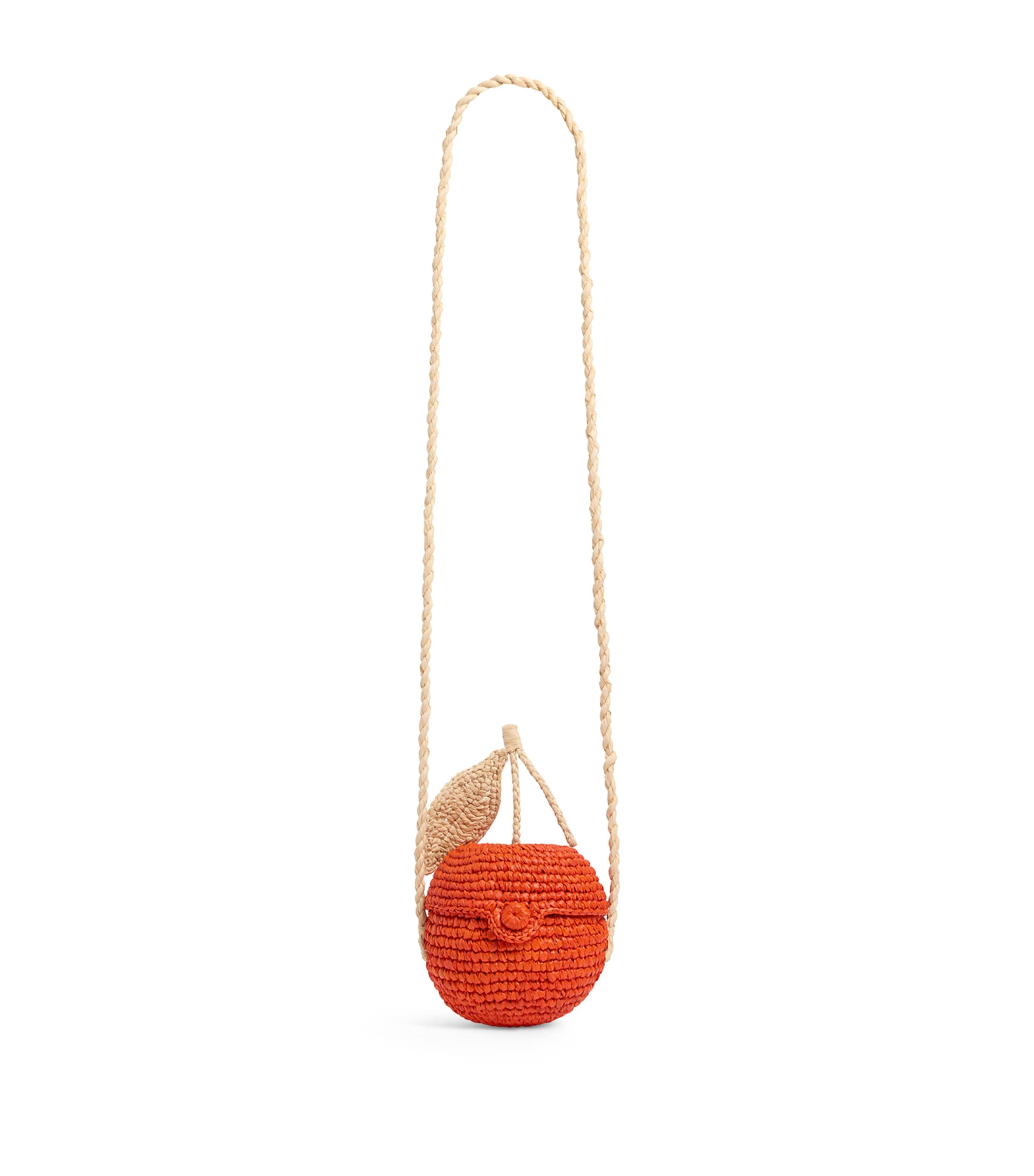 Raffia Orange Cross-Body Bag