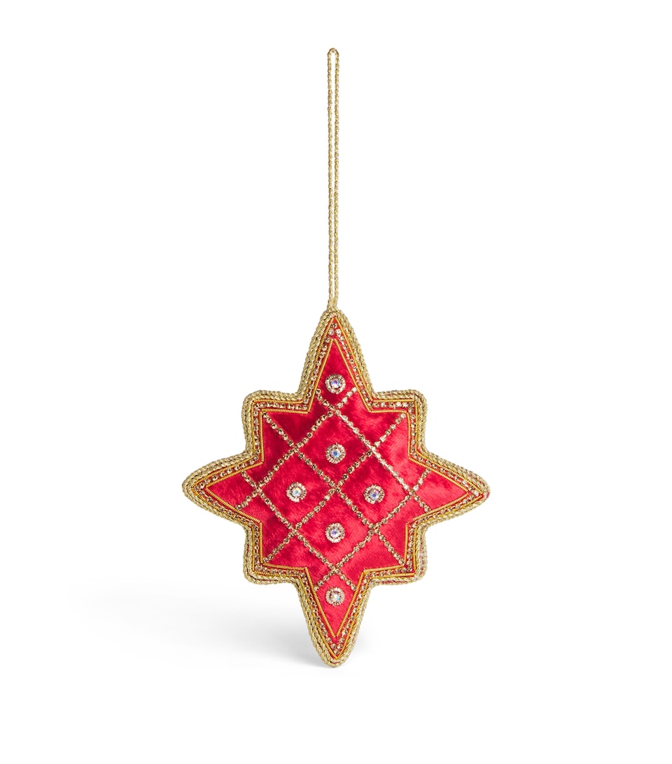 Tinker Tailor North Star Tree Decoration Red & Gold