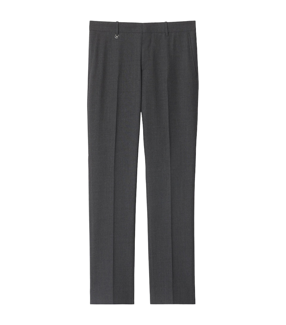 Wool Melange Slim Tailored Trousers