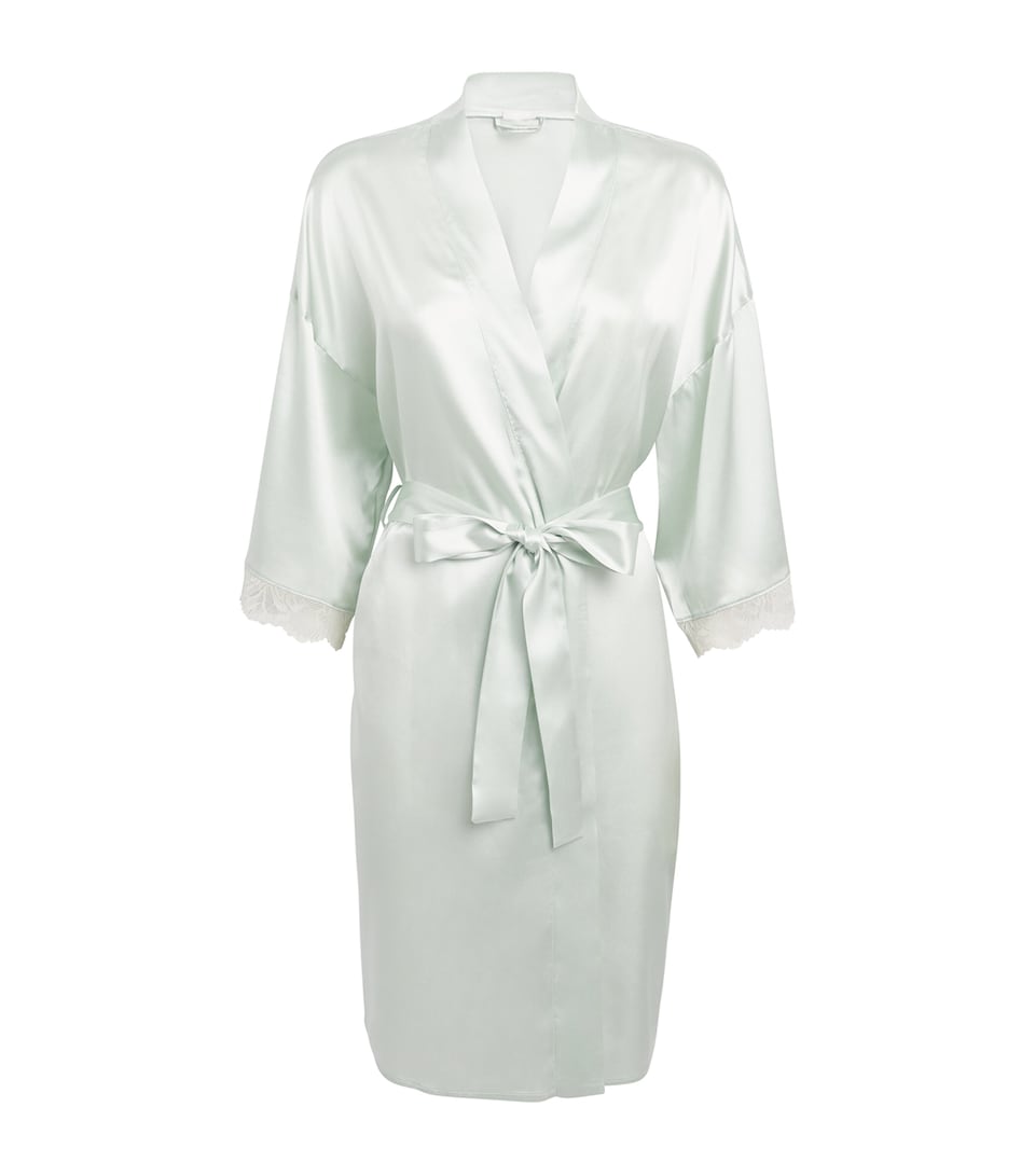 Silk Lace-Trim Robe