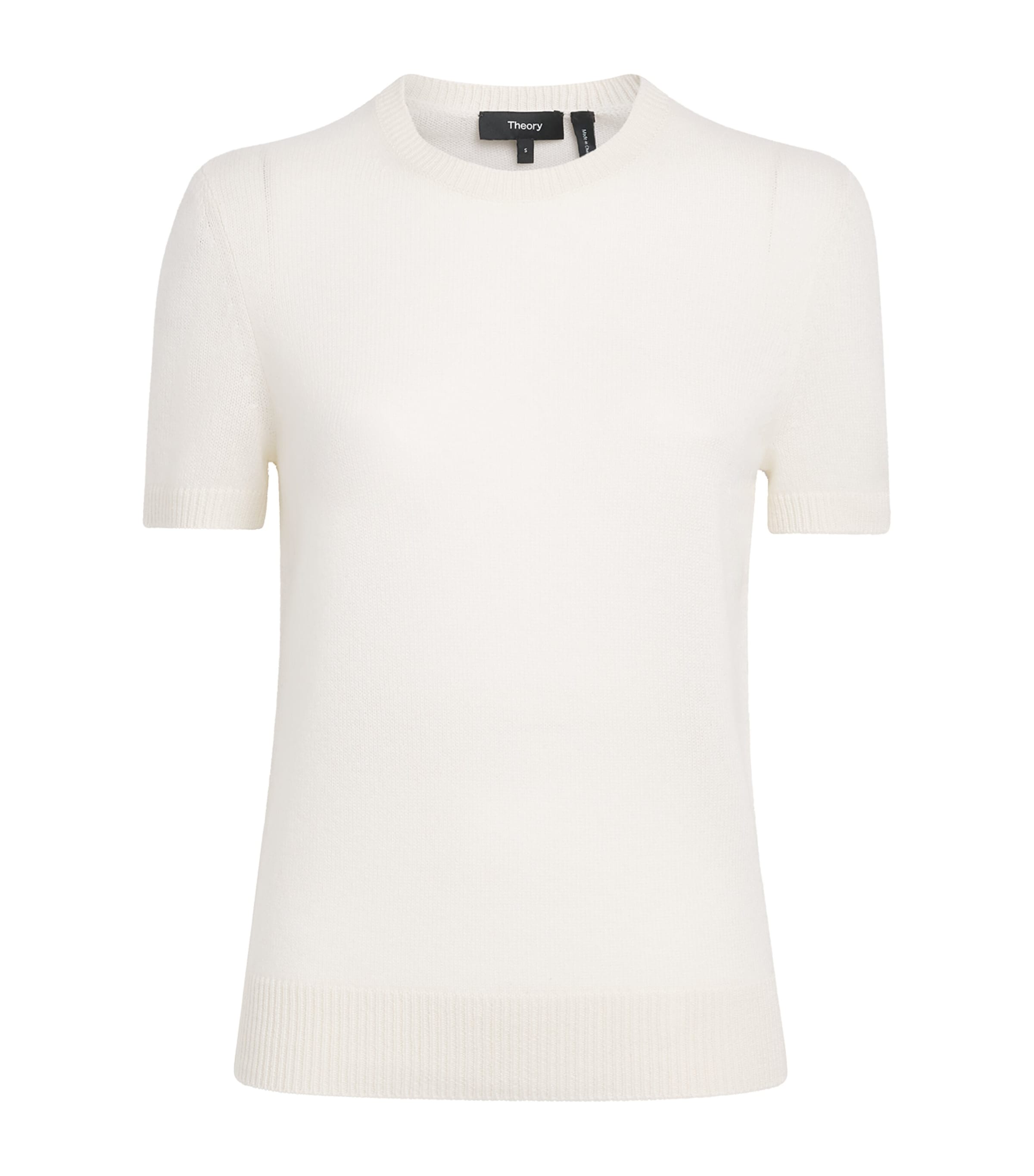 Theory Womens Cashmere T-Shirt Sweater Ivory
