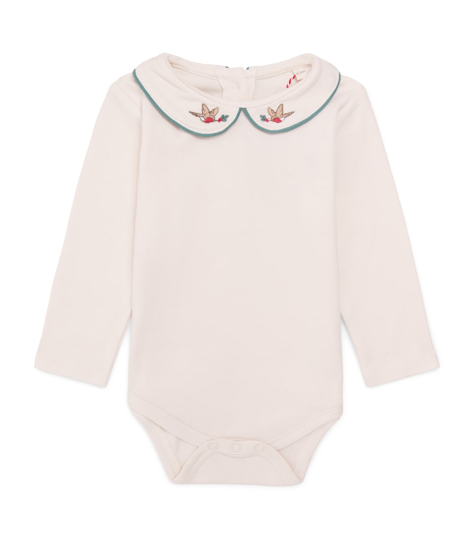 MORI Bamboo-Blend Embroidered Bodysuit (0-24 Months) Christmas Gardenia
