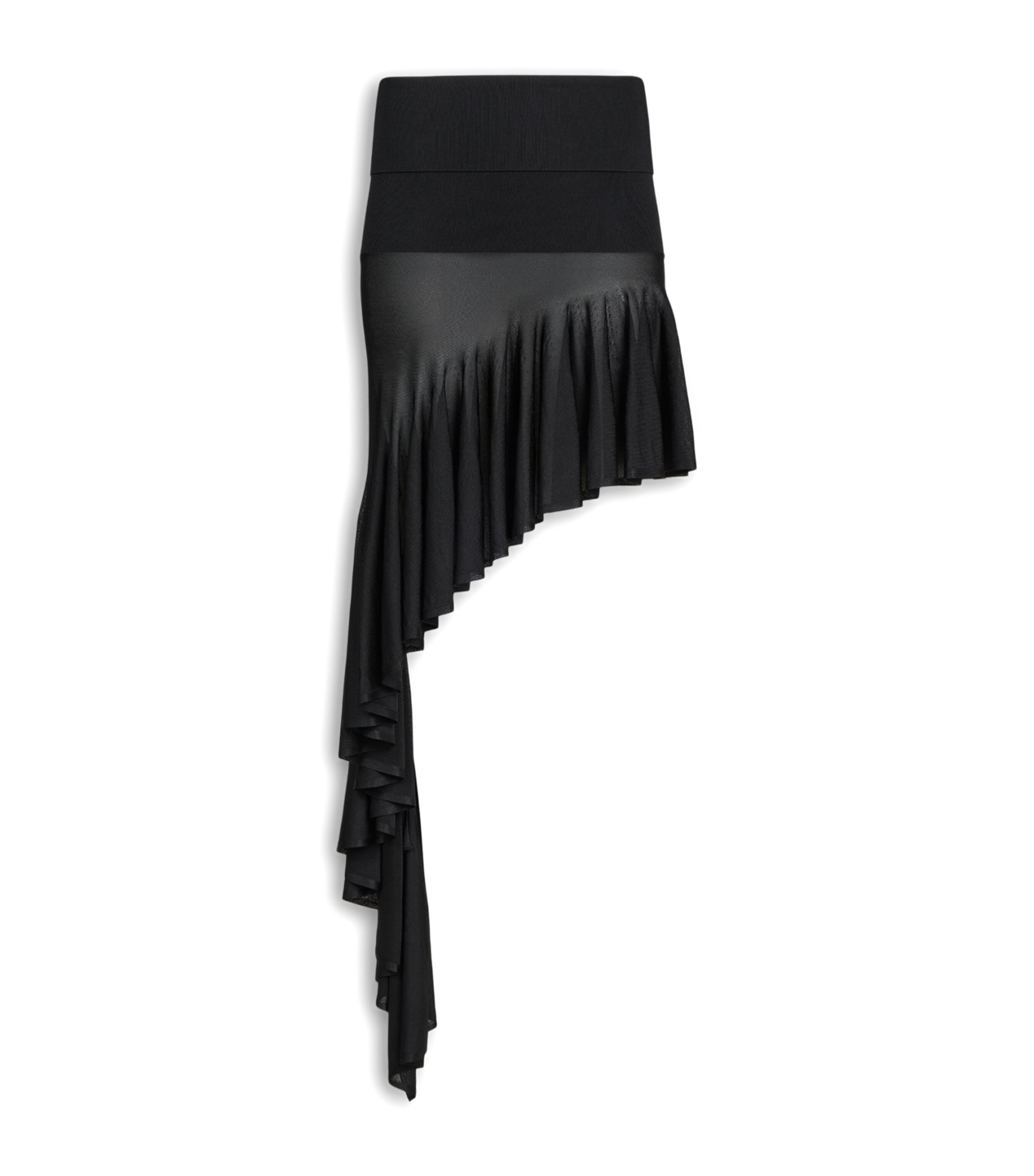 Alaïa Womens Asymmetric Pointed Skirt Noir Alaia