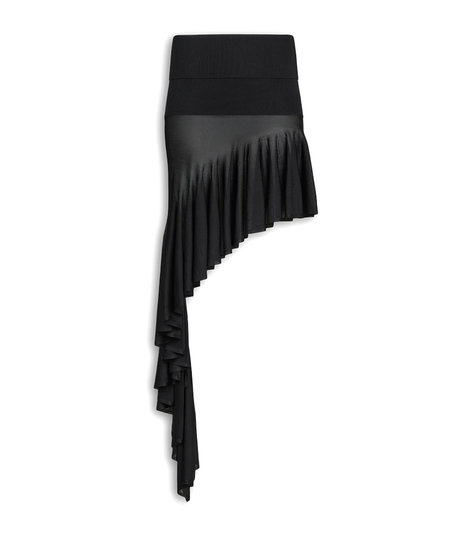 Alaïa Womens Asymmetric Pointed Skirt Noir Alaia