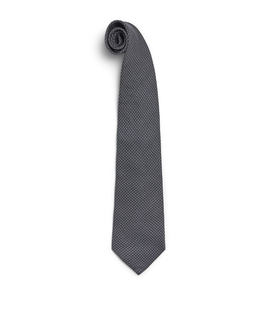 Ralph Lauren Purple Label Cashmere-Silk Tie Med Gray