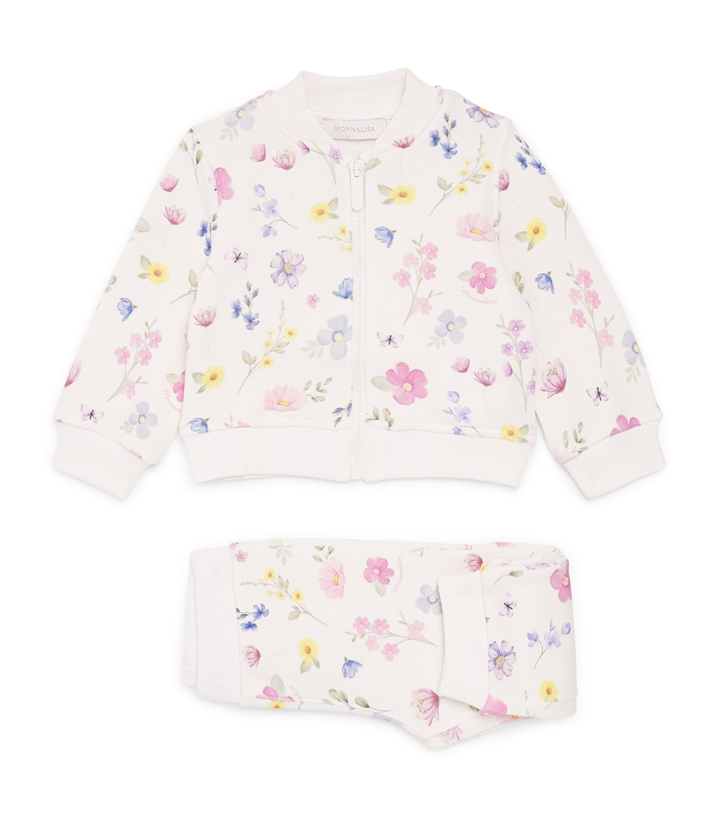 Monnalisa Flower Print Jacket and Leggings Set (3-24 Months) Gardenia