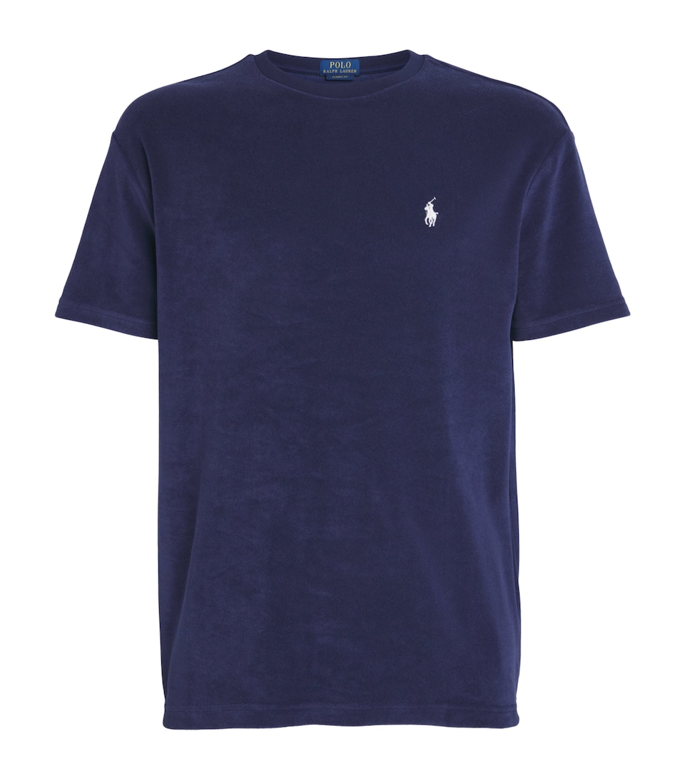 Polo Ralph Lauren Mens Cotton-Blend Terry Cloth T-Shirt Newport Navy