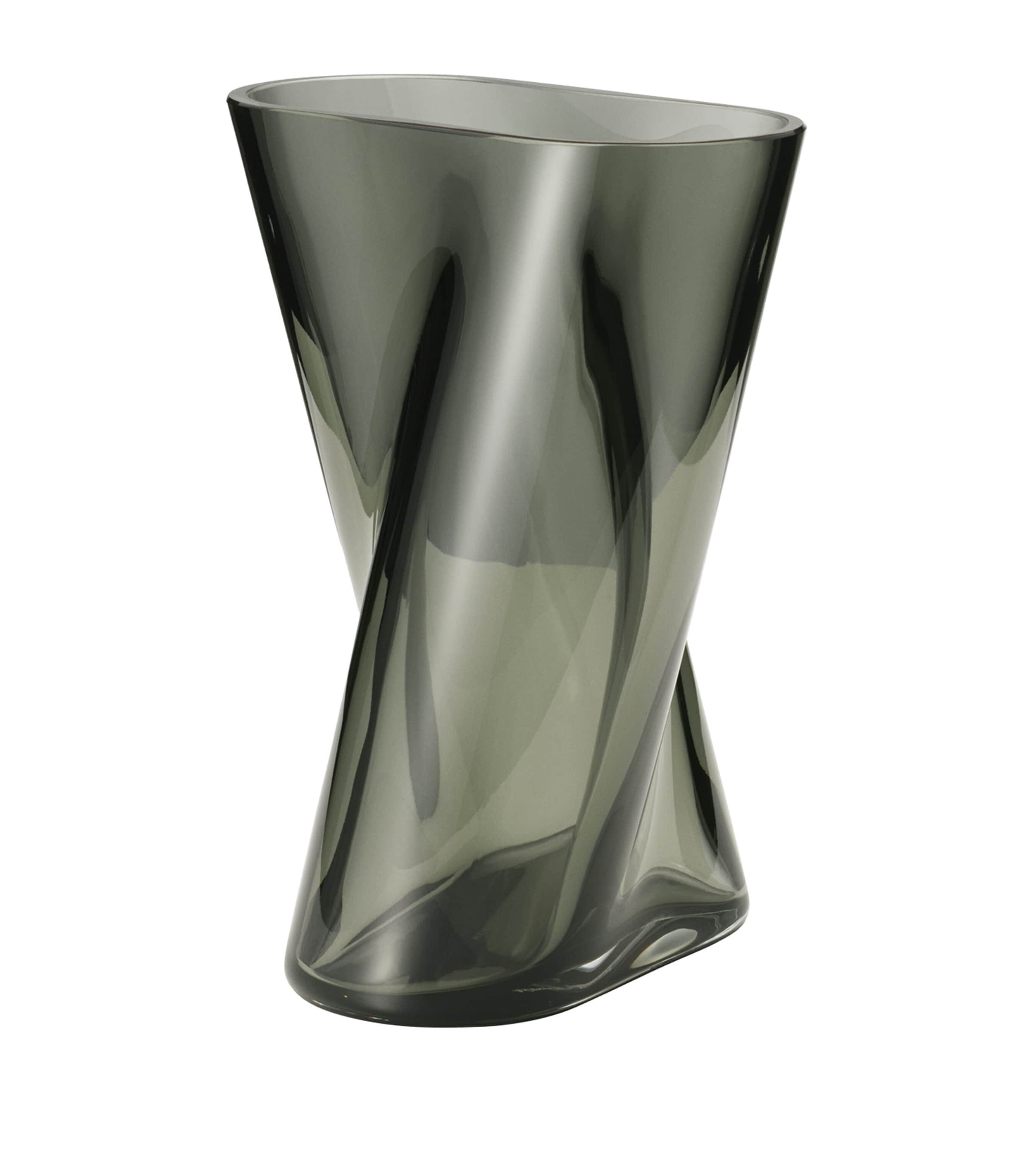 Georg Jensen Small Glass Lituus Vase (18cm) Smokey